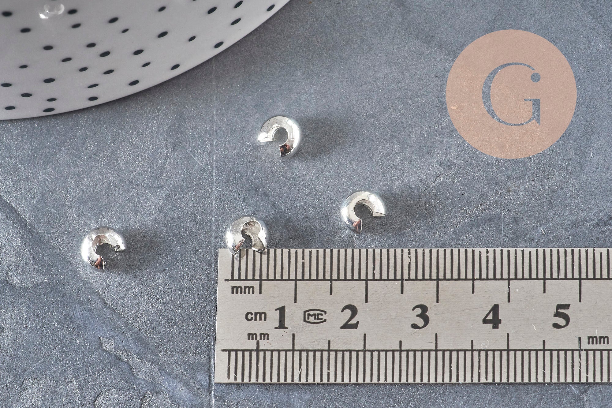 Gingerlily G11179 caches perles à écraser argenté 4mm x20