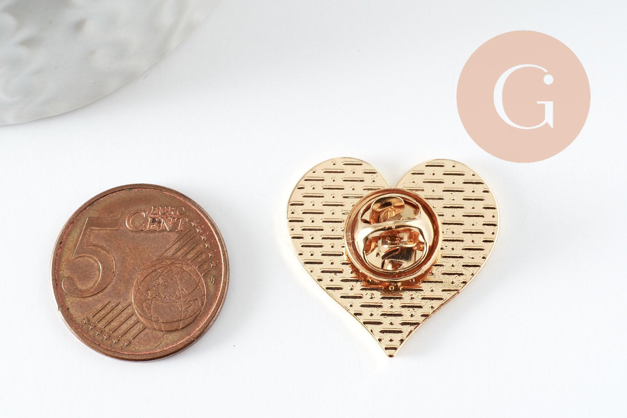 Gingerlily Broches Pins Cœur LGBT doré arc-en-ciel 23mm x1