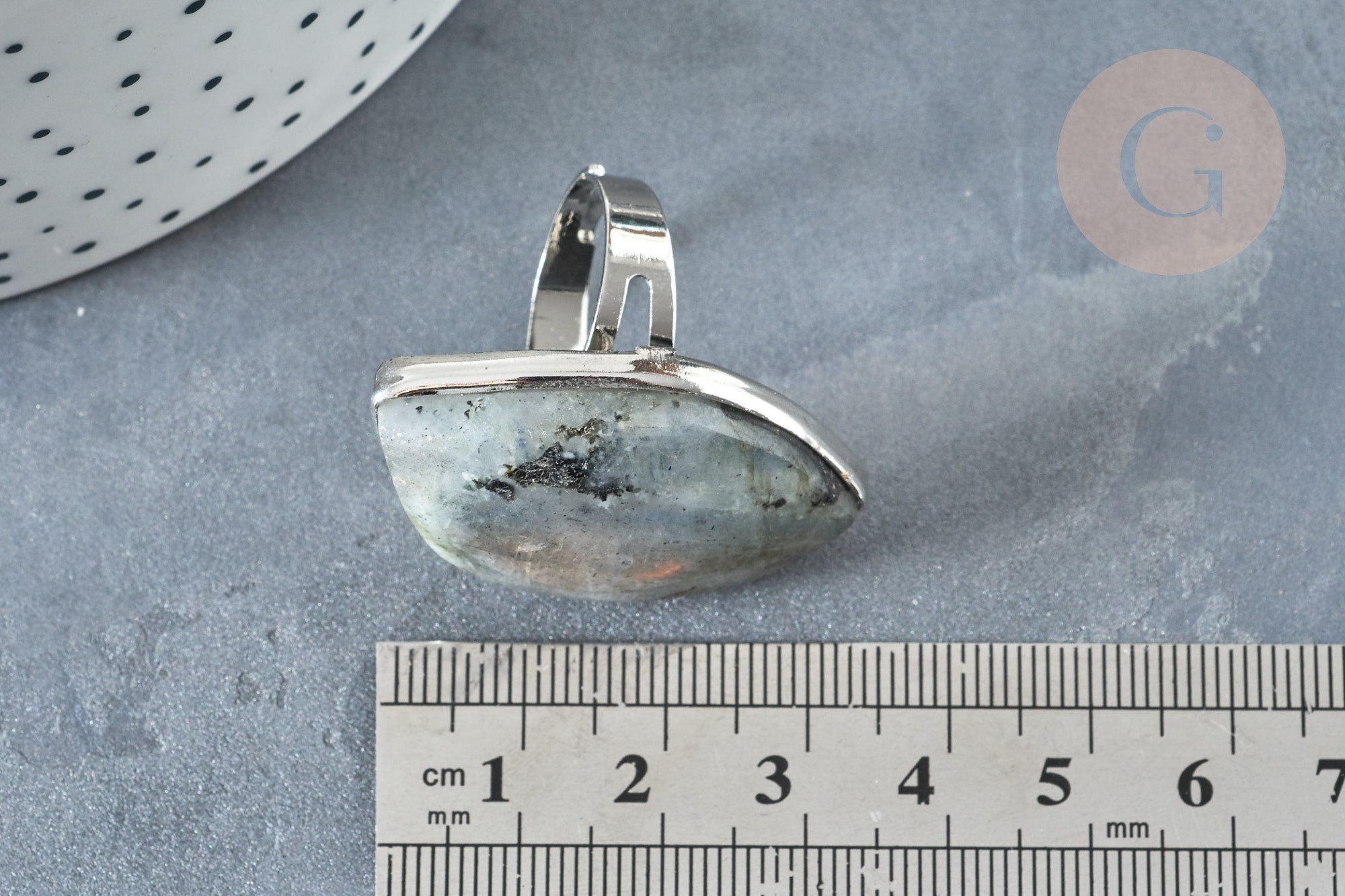 Gingerlily Bague réglable G7365 labradorite 18,5mm x1