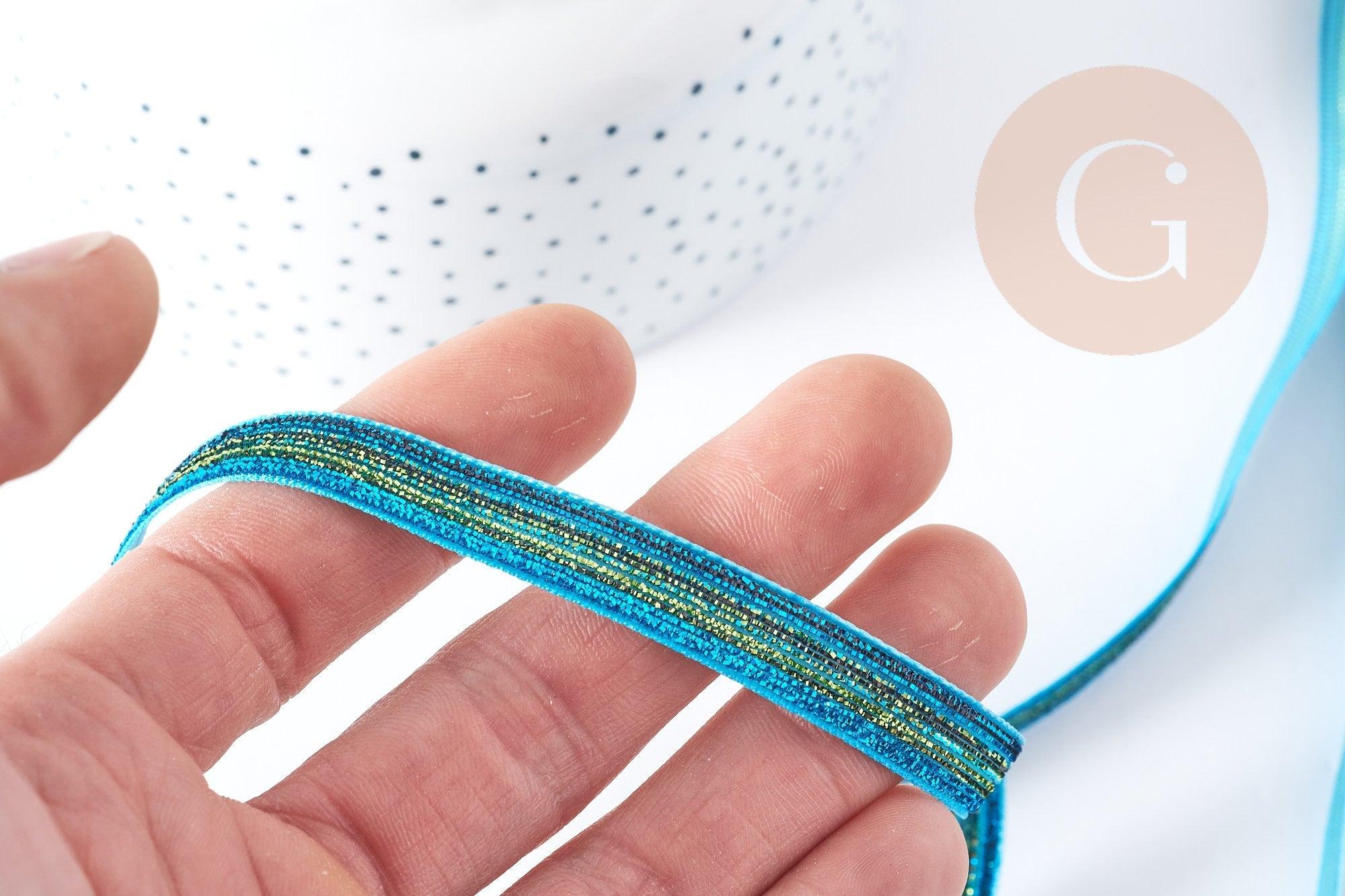 Gingerlily Perles G8907 ruban paillettes bleu 1 m 10 mm