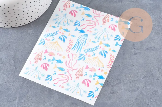Gingerlily Pâte polymère feuille transfert corail 14x10cm multicolore