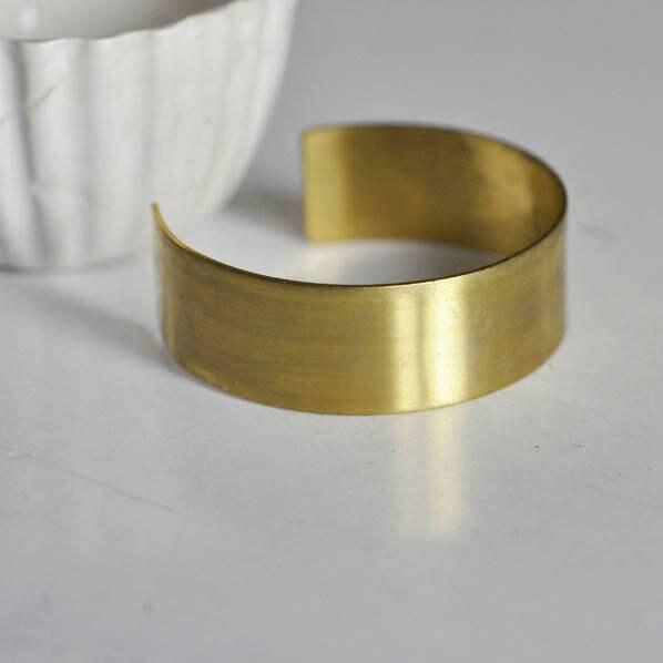 Gingerlily Bracelet manchette laiton brut 20mm sans nickel