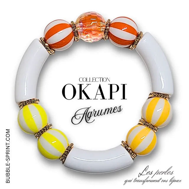 ARTSHOP Okapi kit bracelet Agrumes boules 16MM 5,5cm