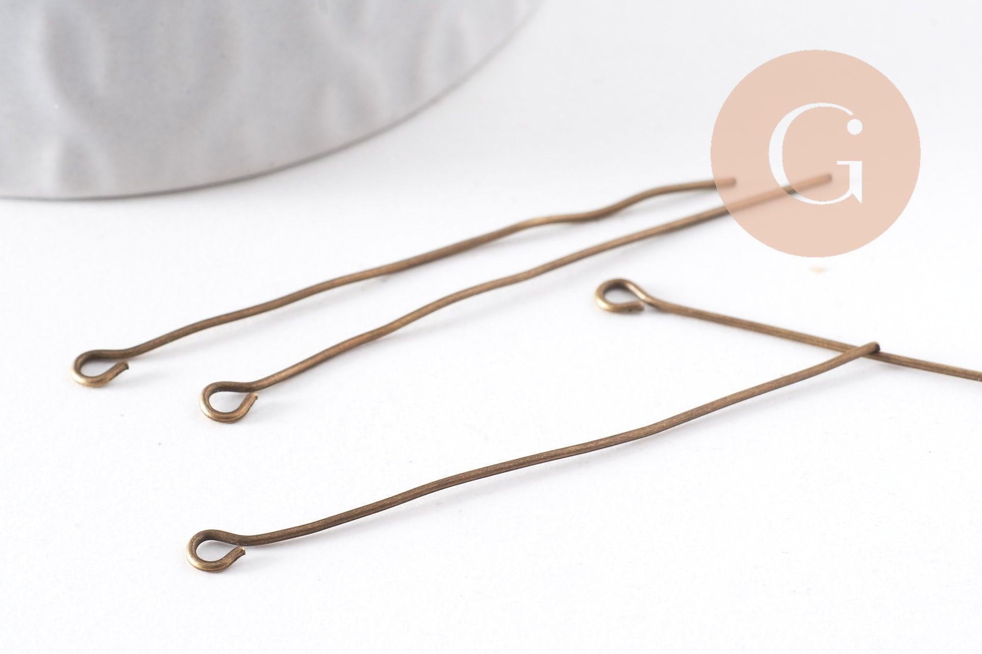 Gingerlily Apprêts clou tige boucle bronze 50mm 10g
