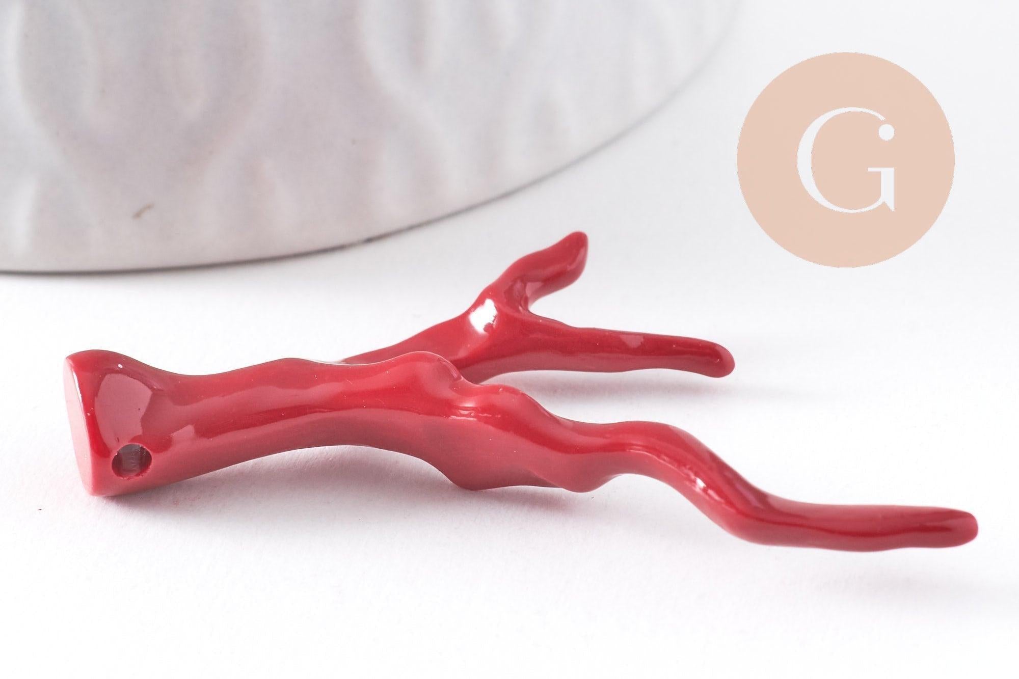 Gingerlily Corail G10347 pendentif branche rouge 44,5mm x1