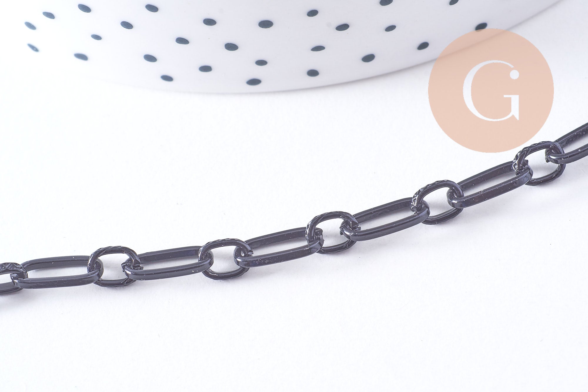 Gingerlily Chaînes DIY chaîne maille rectangle G1394 noire 94cm