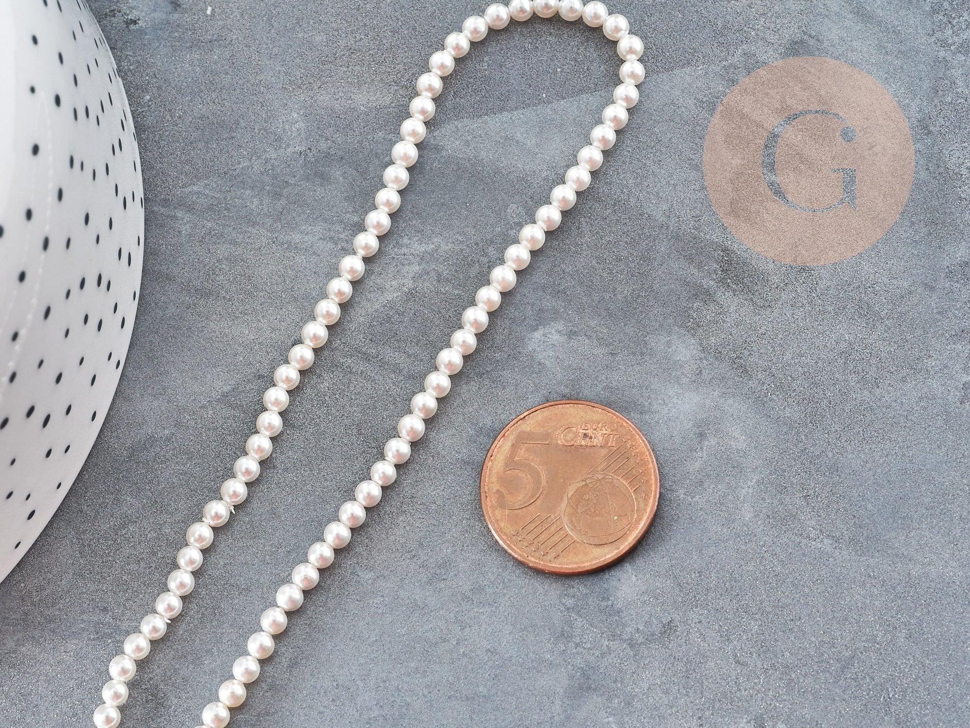 Gingerlily G9033 perles coquillage nacré blanc fil 40 cm