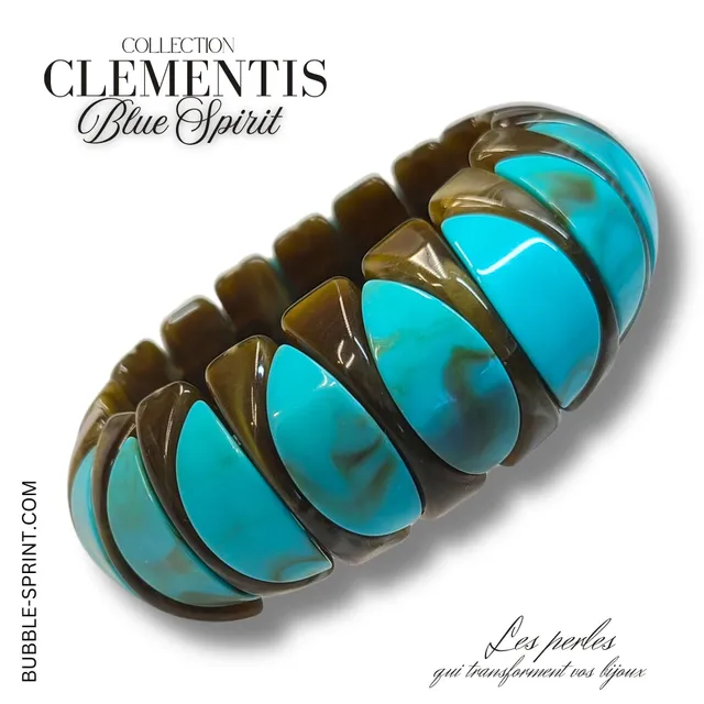 ARTSHOP Blue Spirit Clémentis bracelet monté acrylique