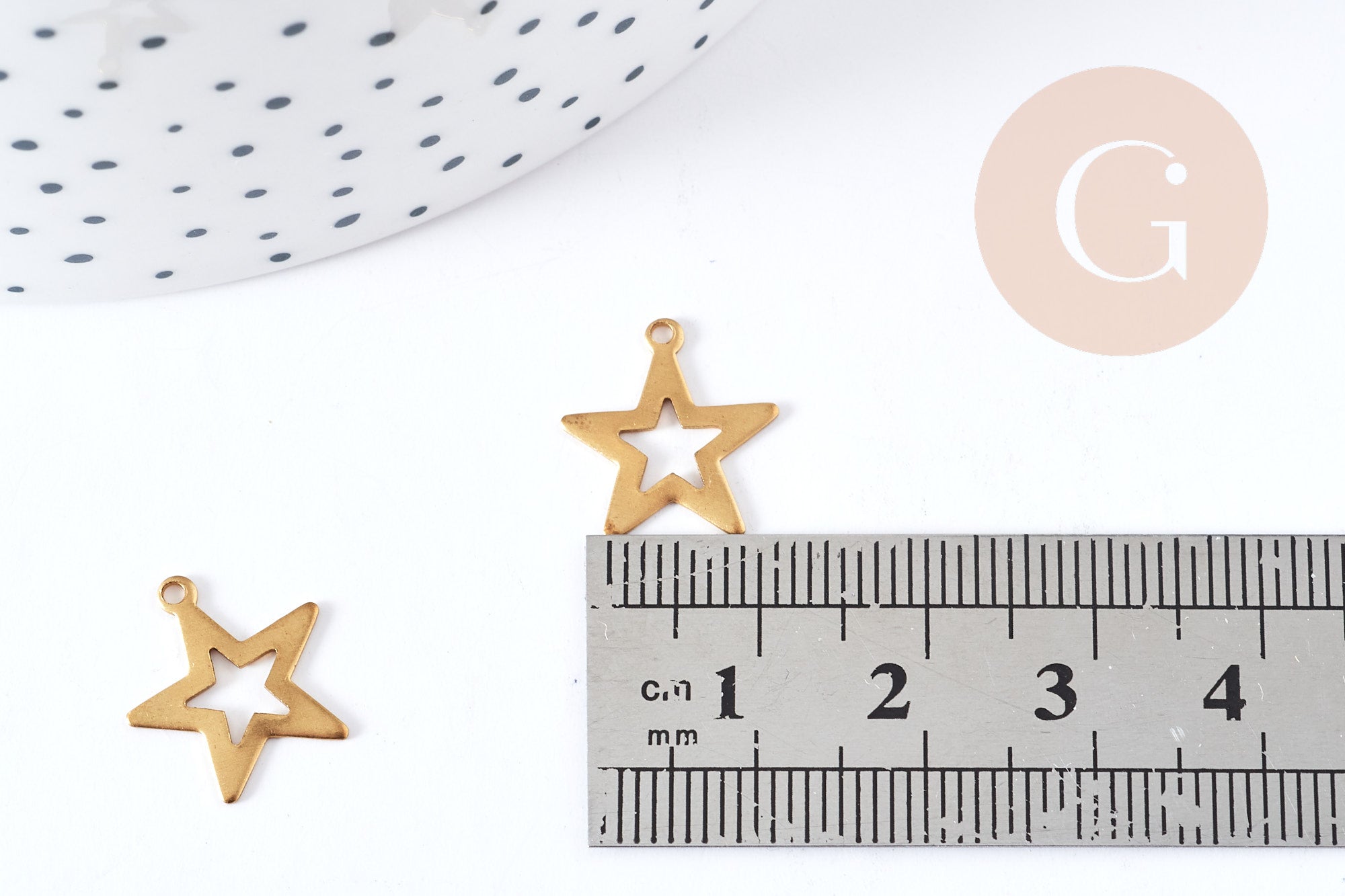 Gingerlily Breloques étoiles laiton brut 11mm breloque x5