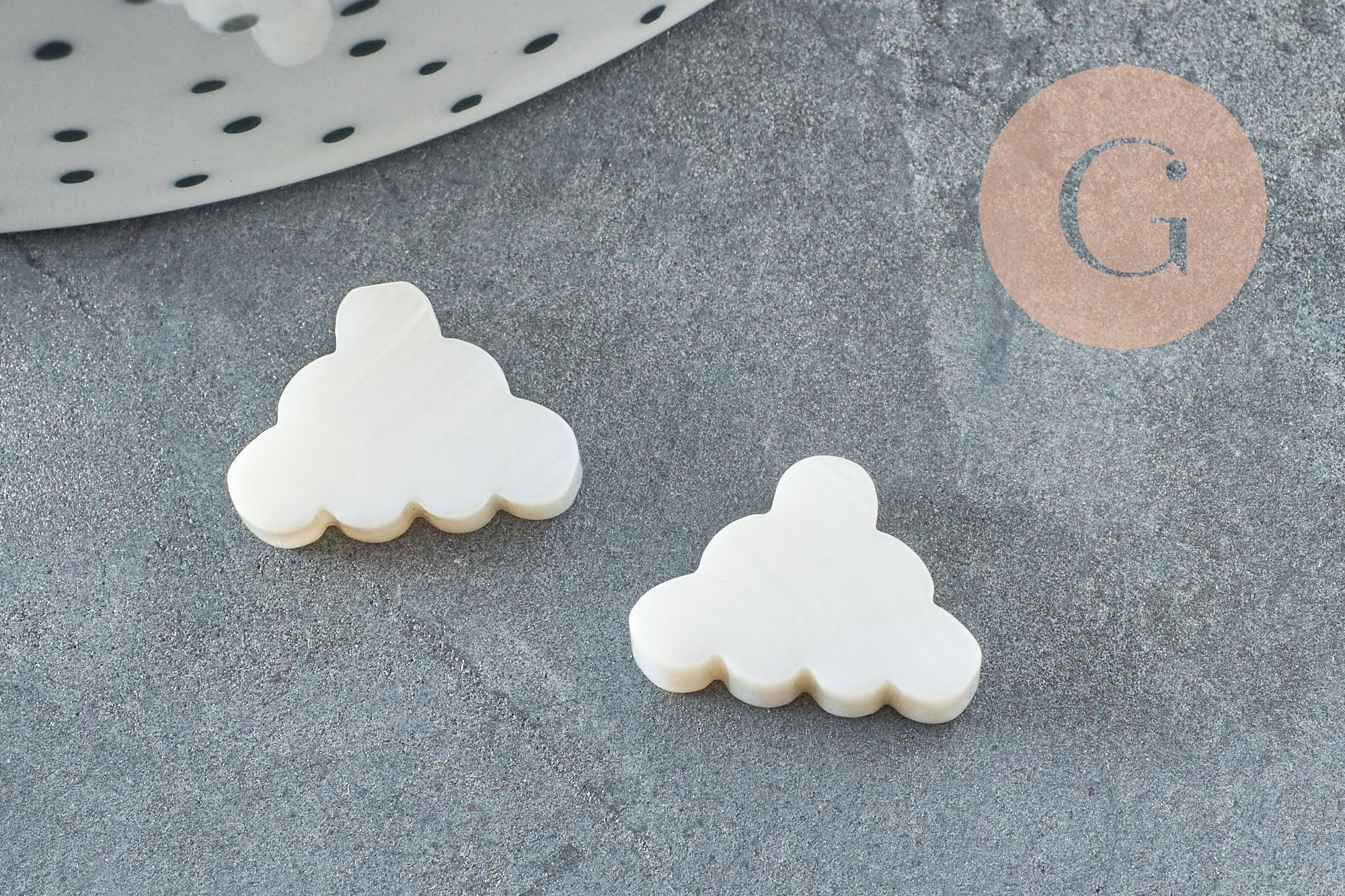 Gingerlily Perles G1973 perle nuage nacre blanche 15mm x1