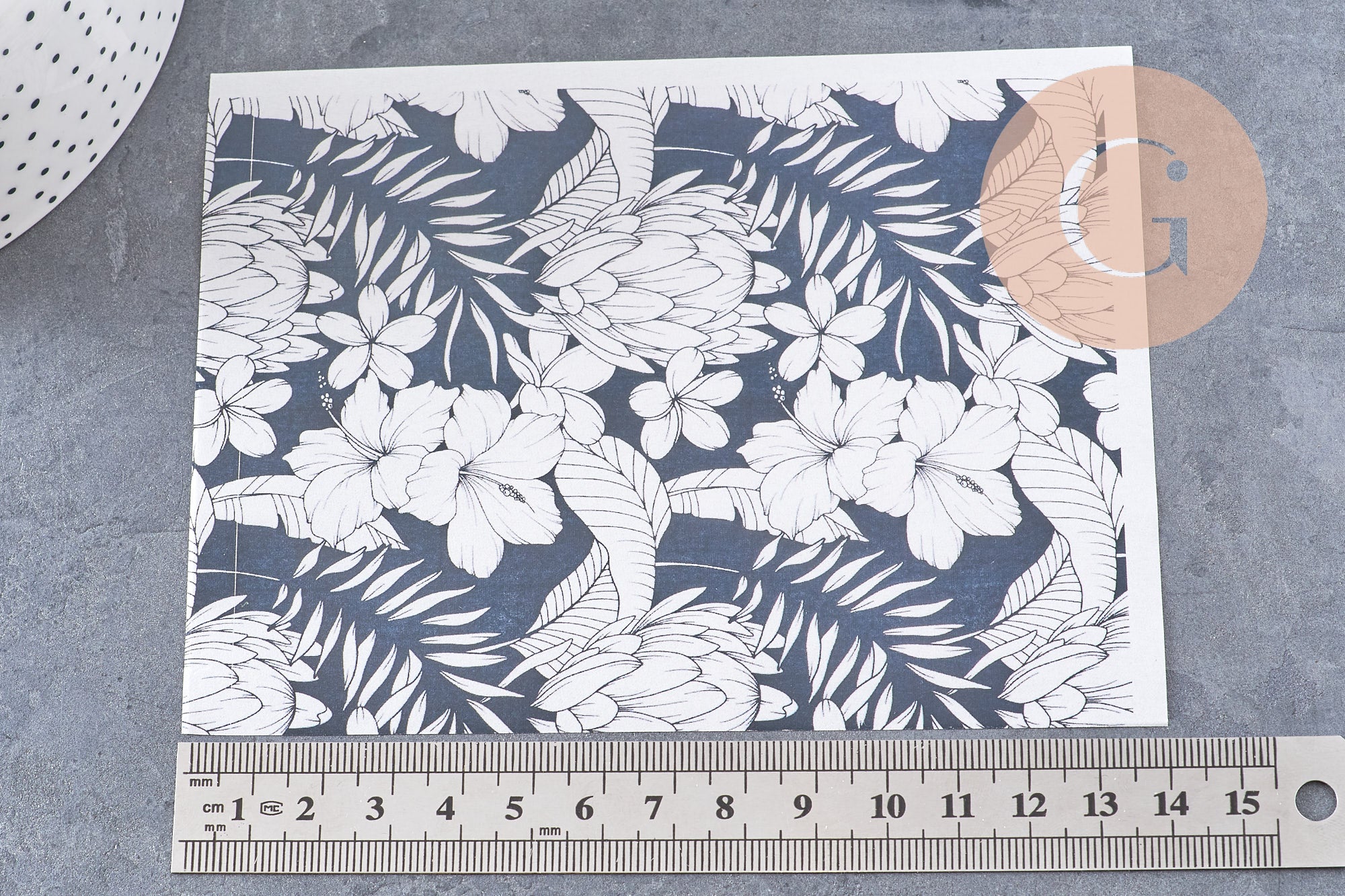 Gingerlily G10785 feuille transfert polymère tropical noir