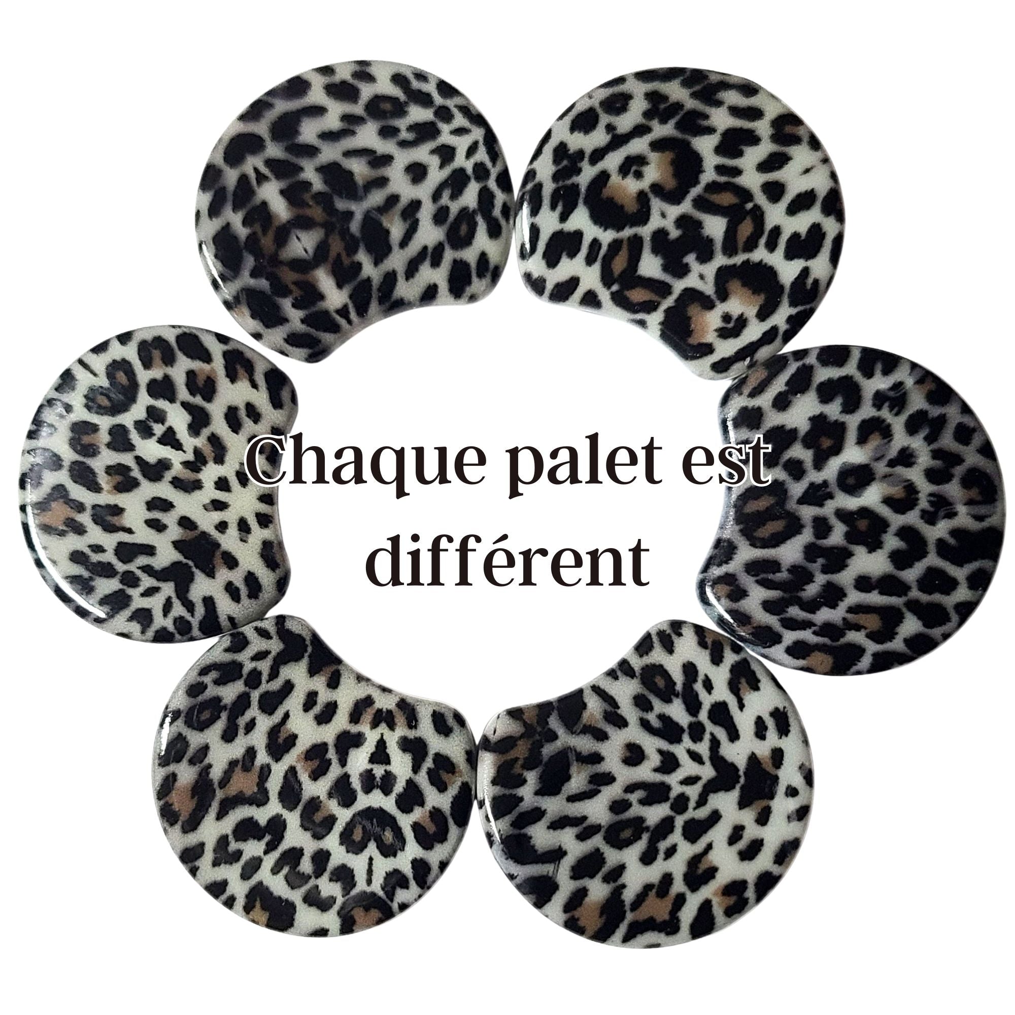 ARTSHOP Palets Lune palet incurvé léopard 37mm x1 résine