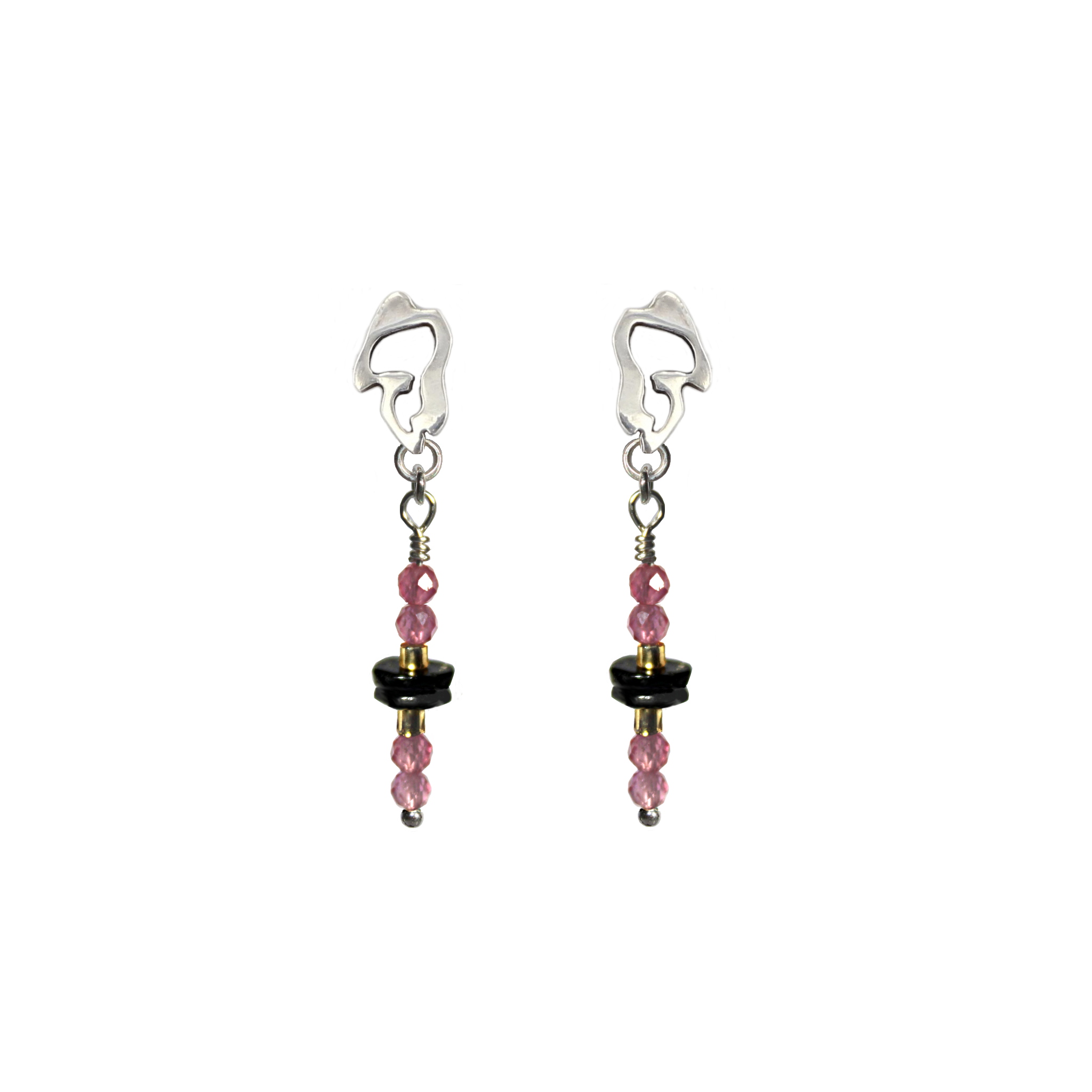 Kajika Roli ou Lumi boucles argent rubis 24 mm