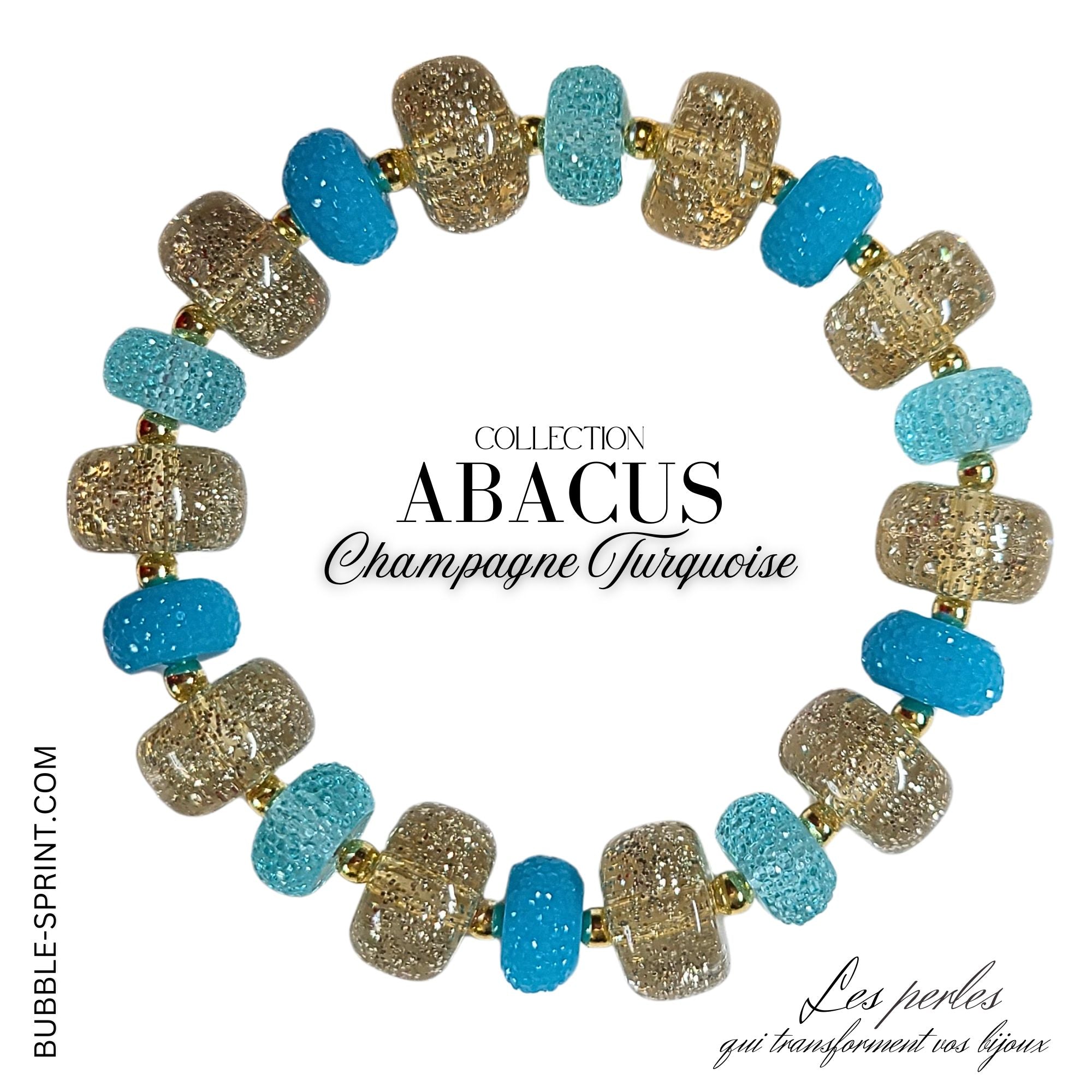 ARTSHOP Abacus Bracelet Champagne Turquoise Kit/Monté