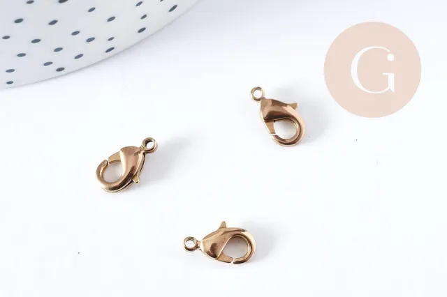 Gingerlily G8952 fermoir mousqueton laiton brut 12 mm x5