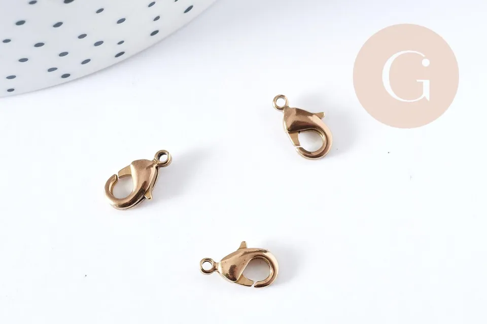 Gingerlily G8952 fermoir mousqueton laiton brut 12 mm x5