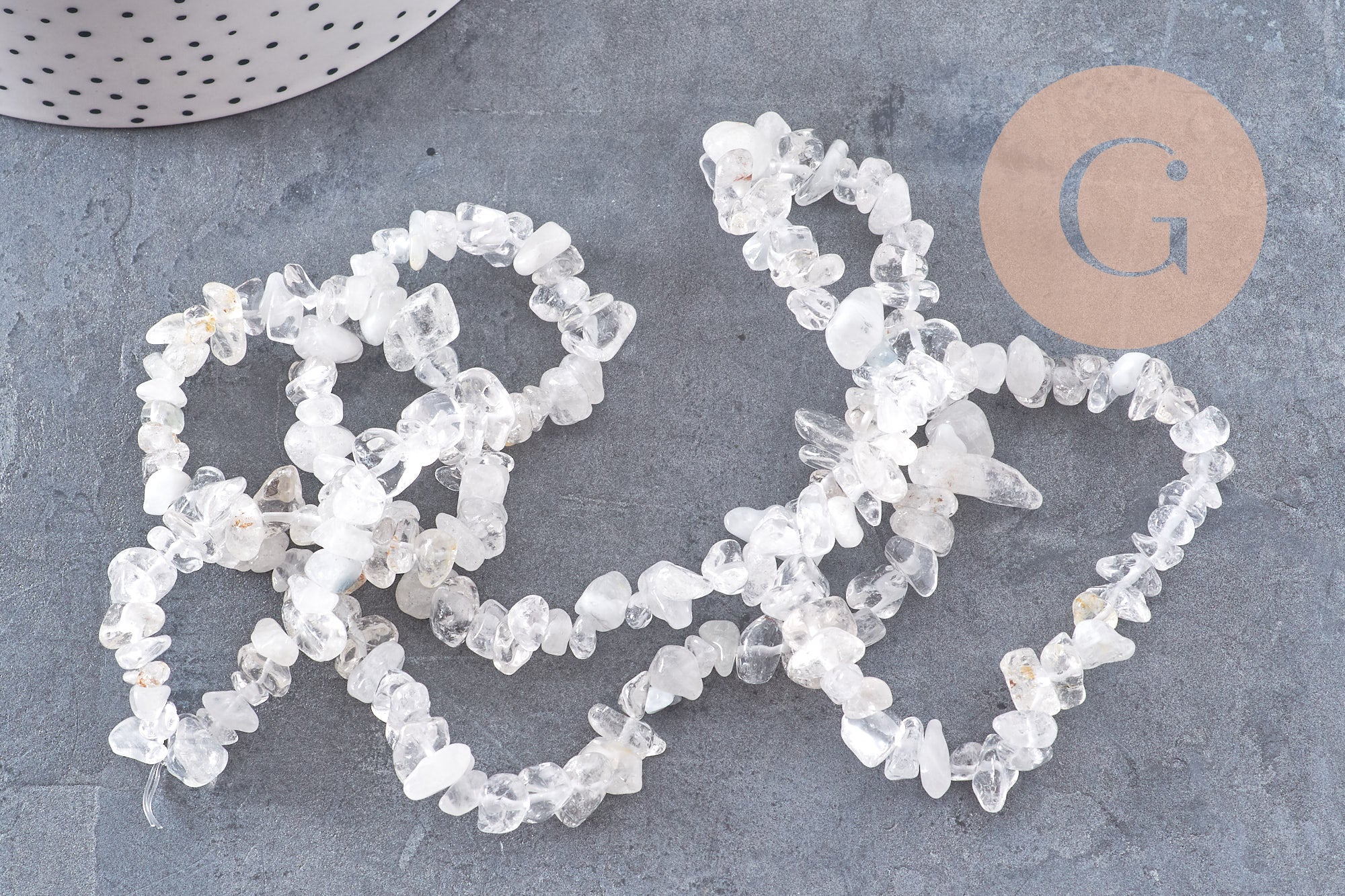 Gingerlily Perles pour bijoux DIY cristal de roche 80cm G10911