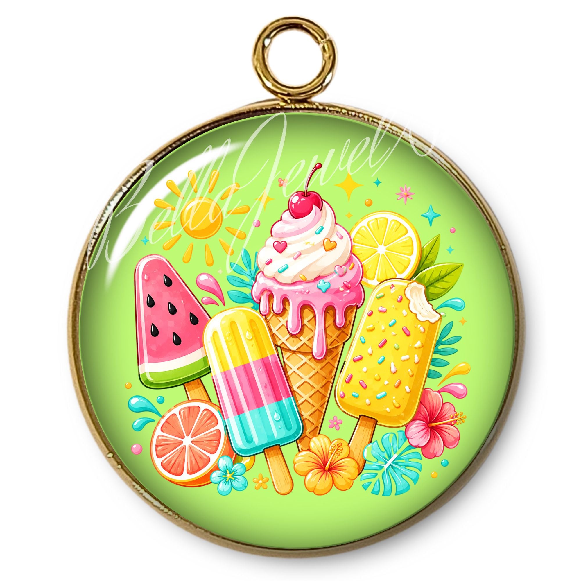 ARTSHOP Pendentifs Intemporel Glaces pendentif verre x1