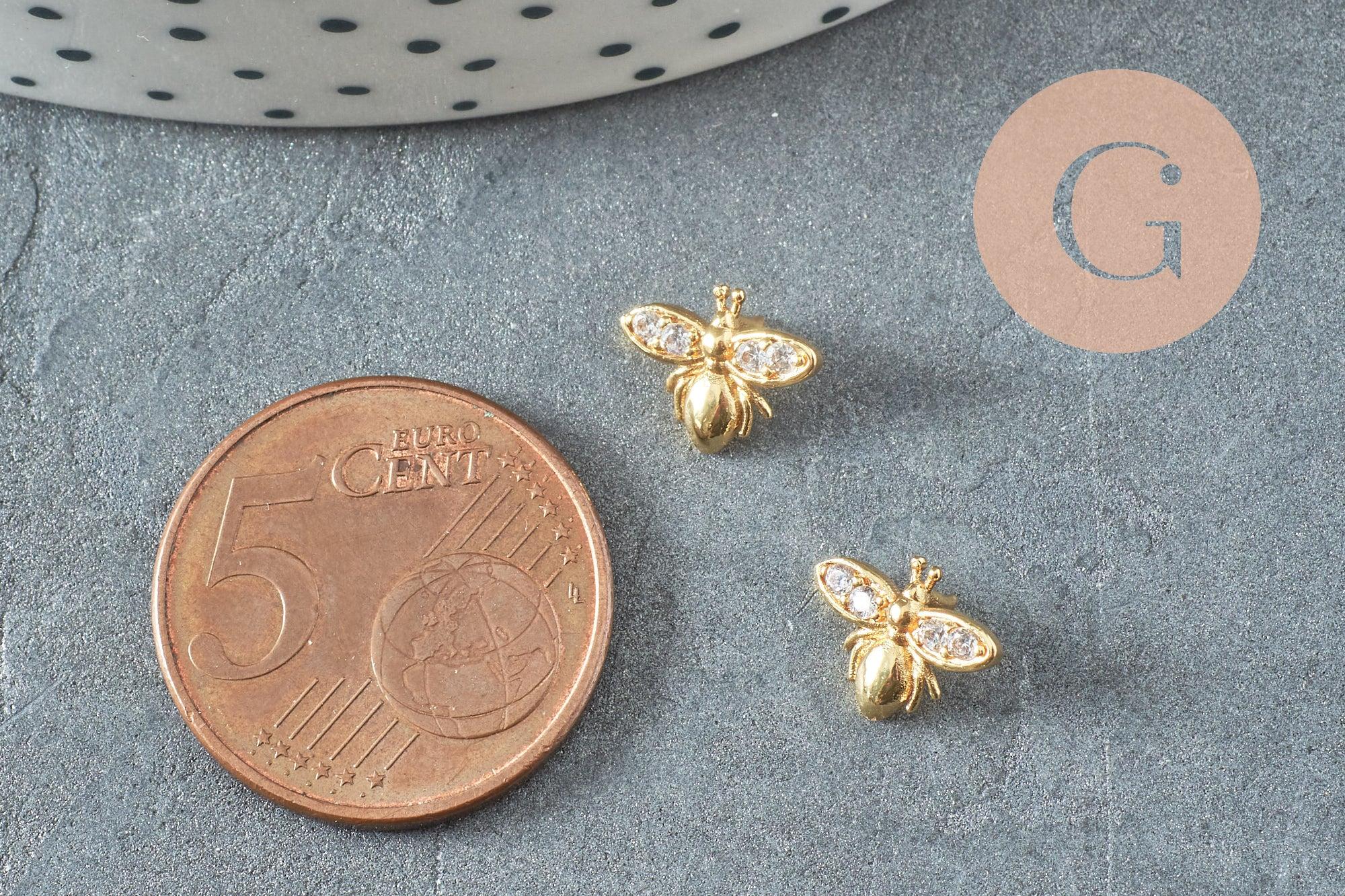 Gingerlily Apprêts G10533 cabochon abeille dorée 10mm x1