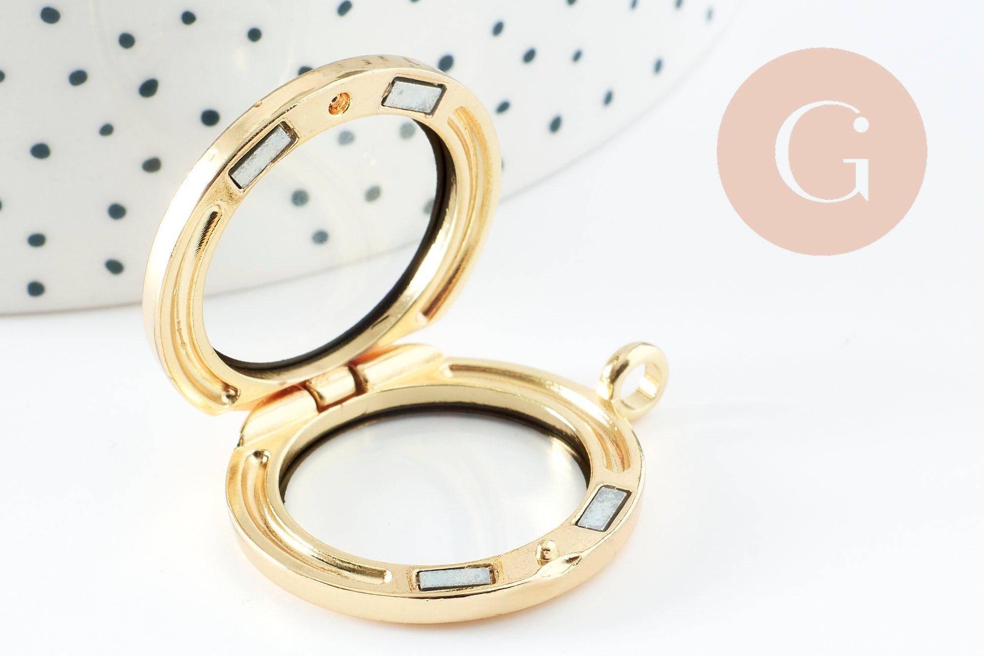 Gingerlily G9932 pendentif locket médaillon doré 37 mm