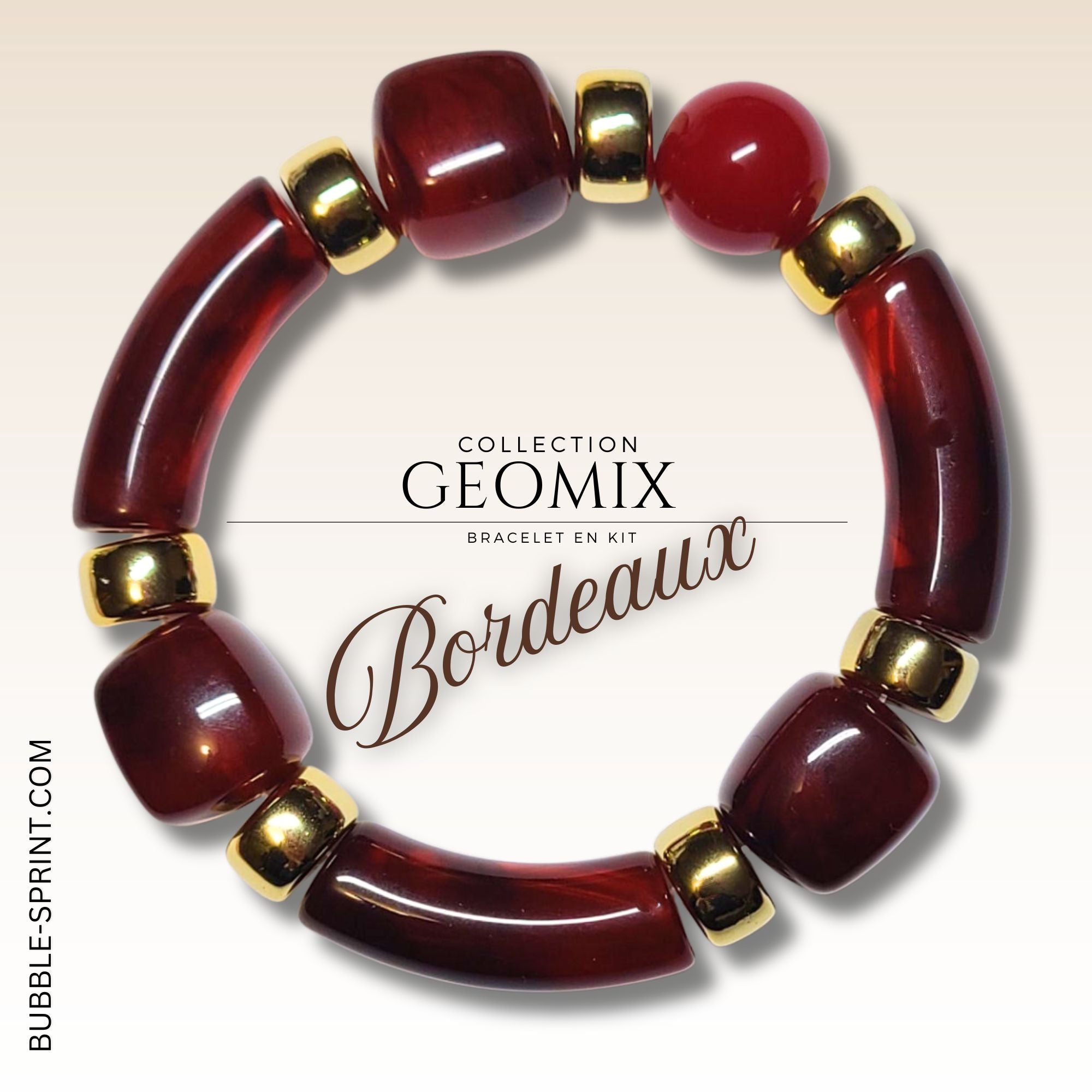 ARTSHOP GEOMIX kit bracelet bordeaux acrylique complet
