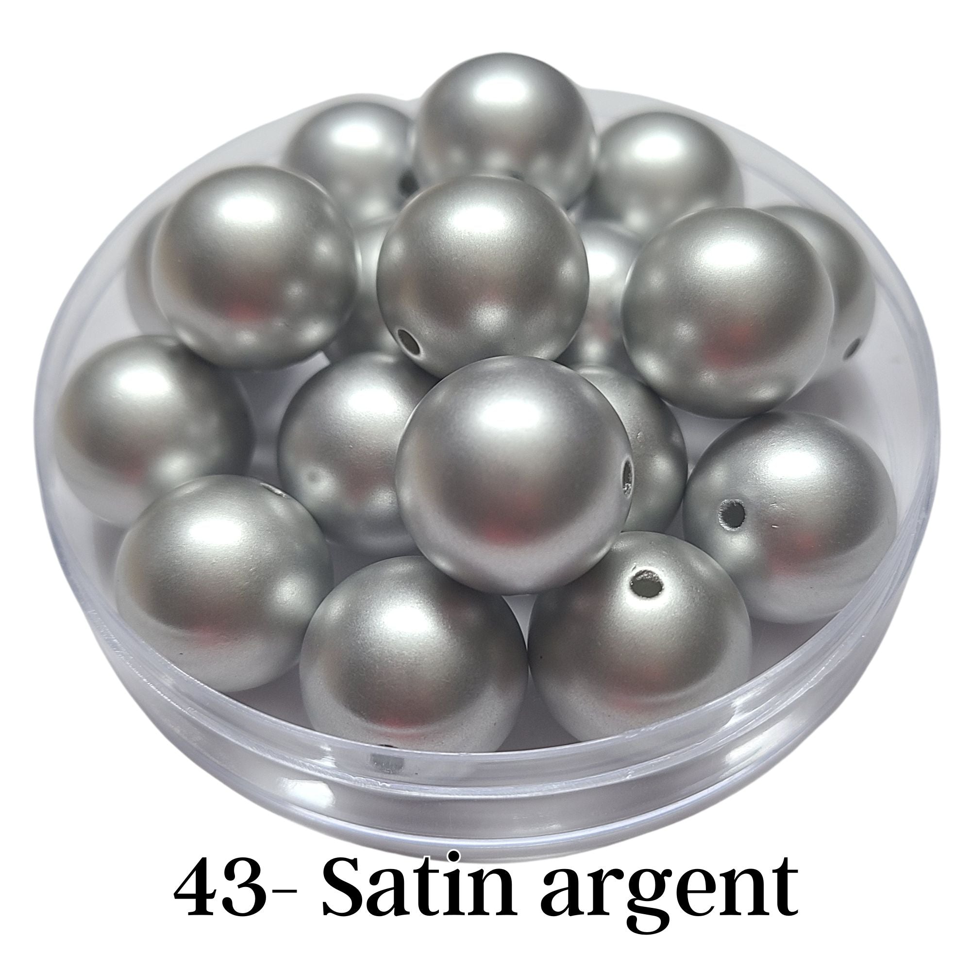 ARTSHOP Boules 20mm 43 Satin Argent Acrylique x10