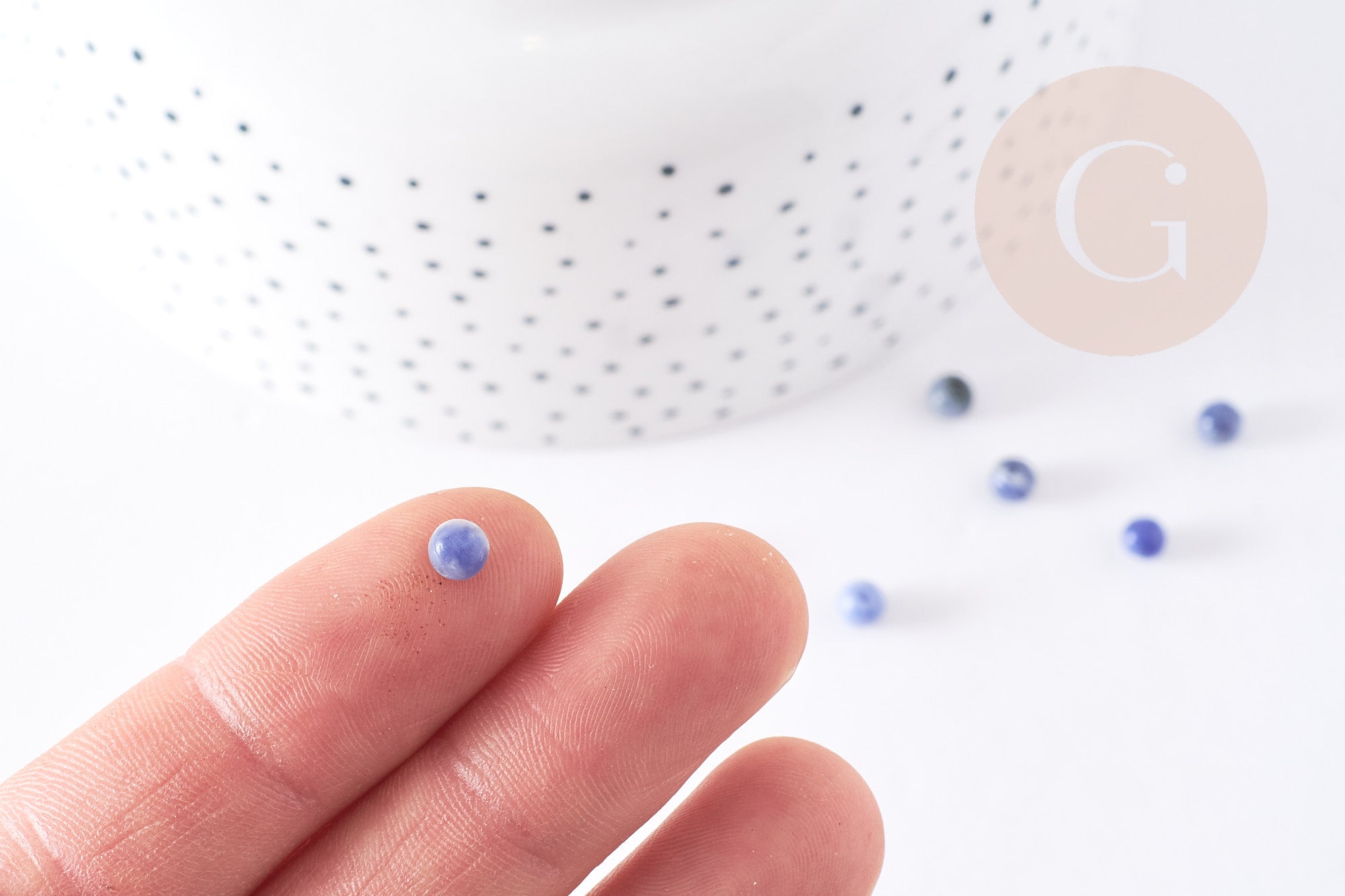 Gingerlily Perles sodalite perles pierre naturelle 4mm x50 bleu marbré