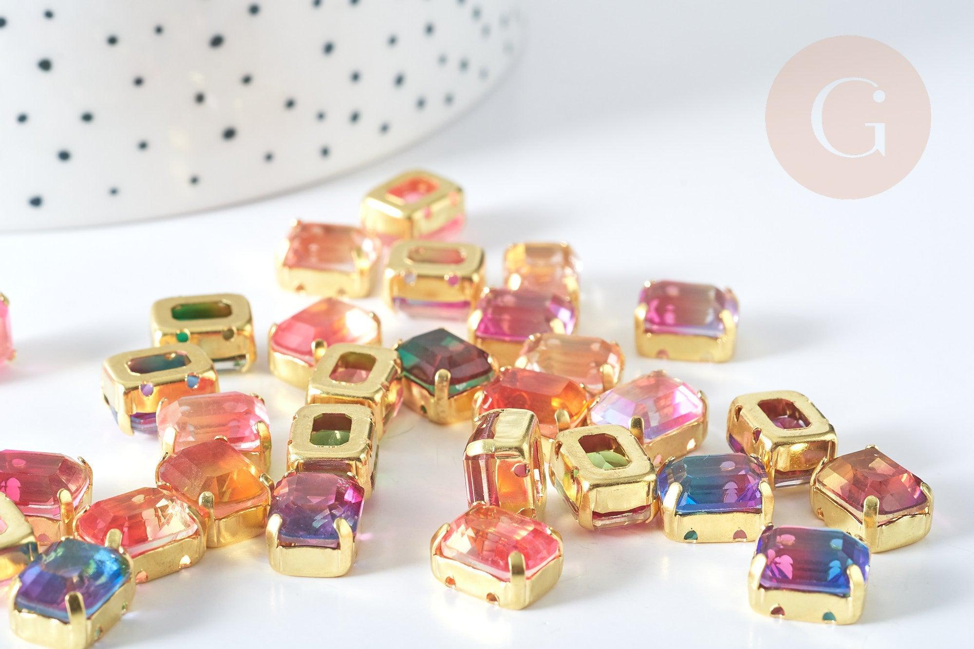 Gingerlily Cabochon cristal rectangle transparent 8x10mm