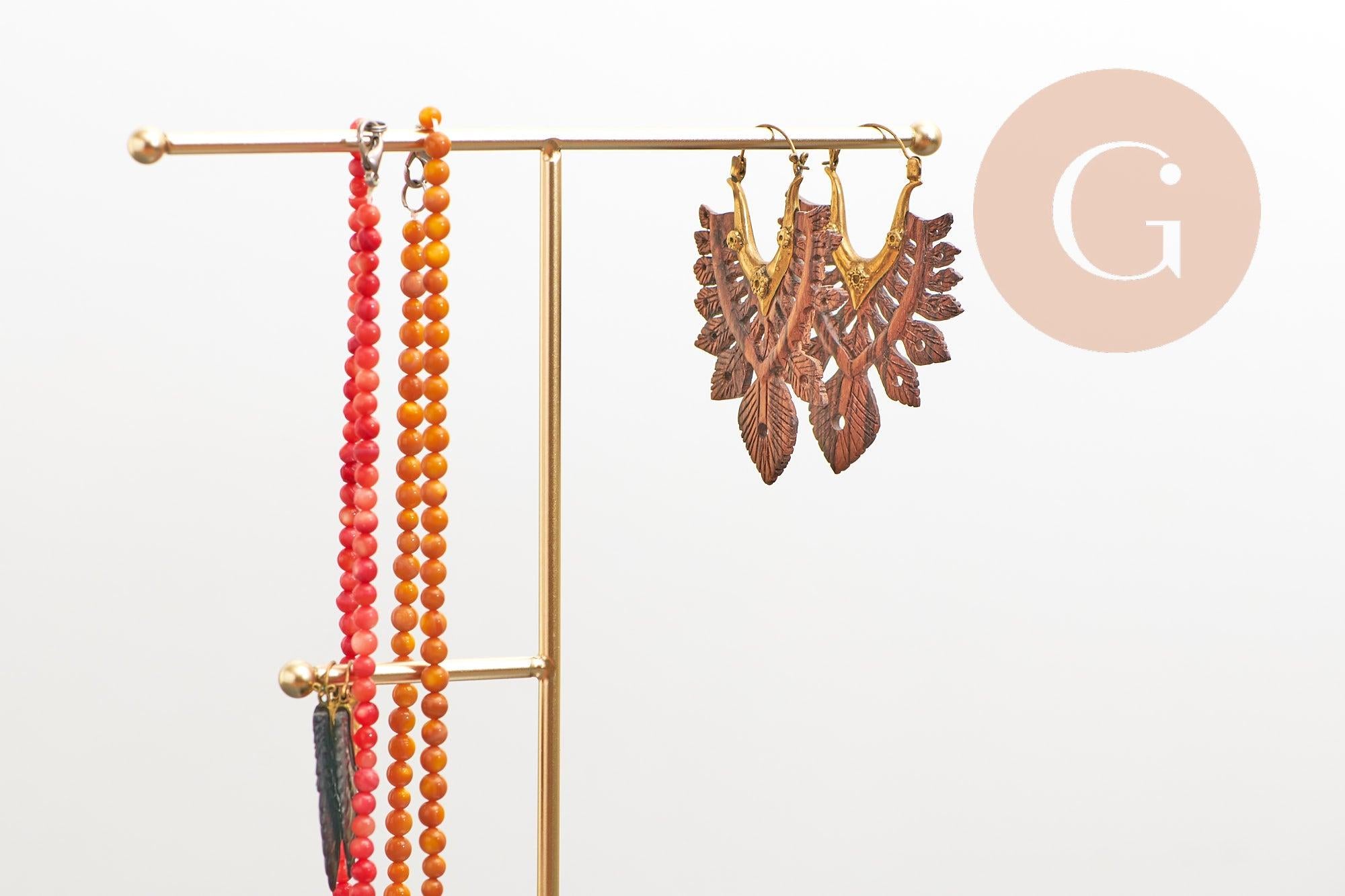 Gingerlily Présentoir boucles métal doré marbré 26cm x1