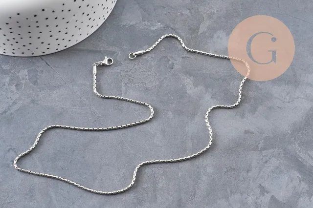 Gingerlily Chaînes G11058 serpent platine 2mm 50cm x1