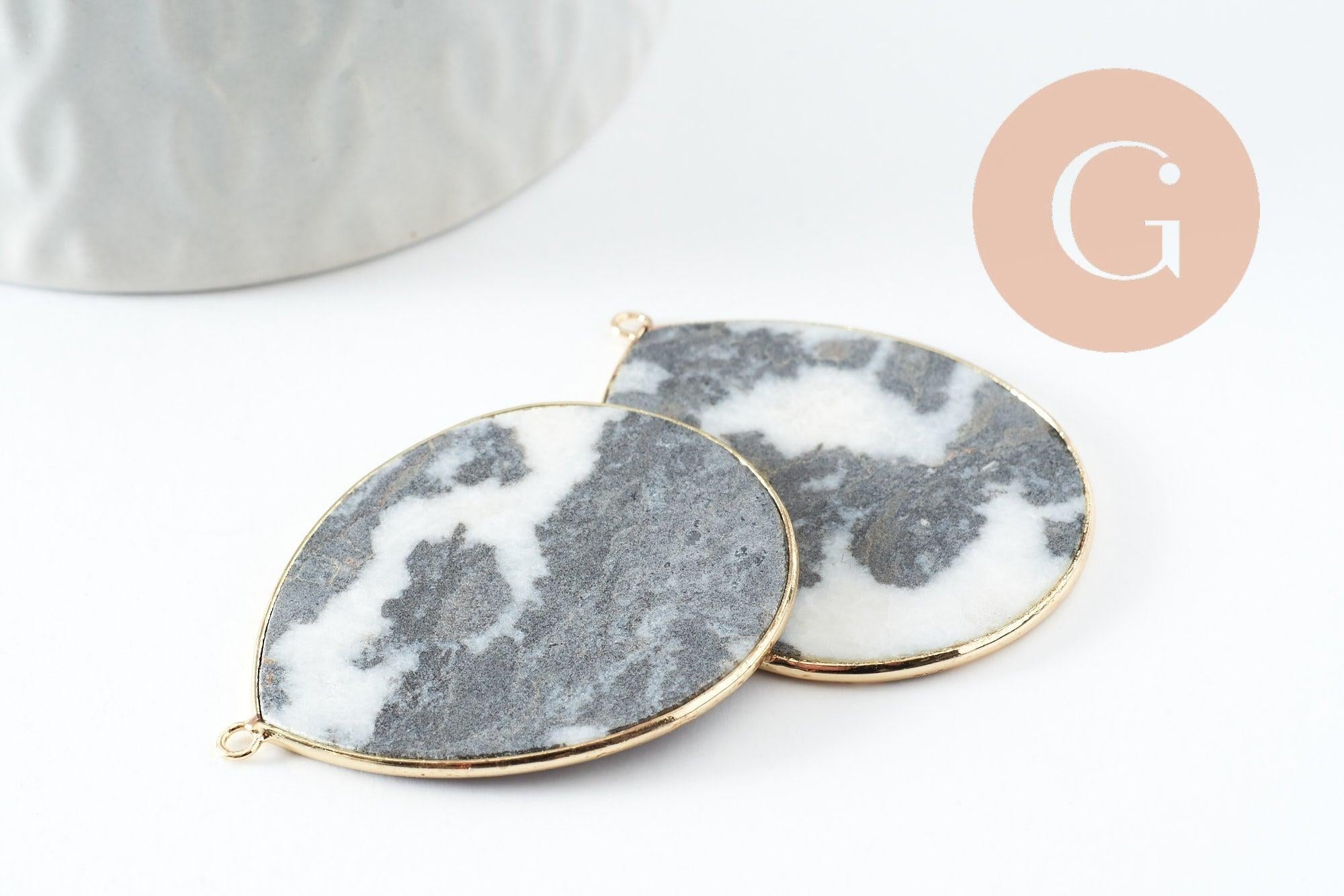 Gingerlily pendentifs jaspe zebra G9813 pendentif goutte 44mm x1