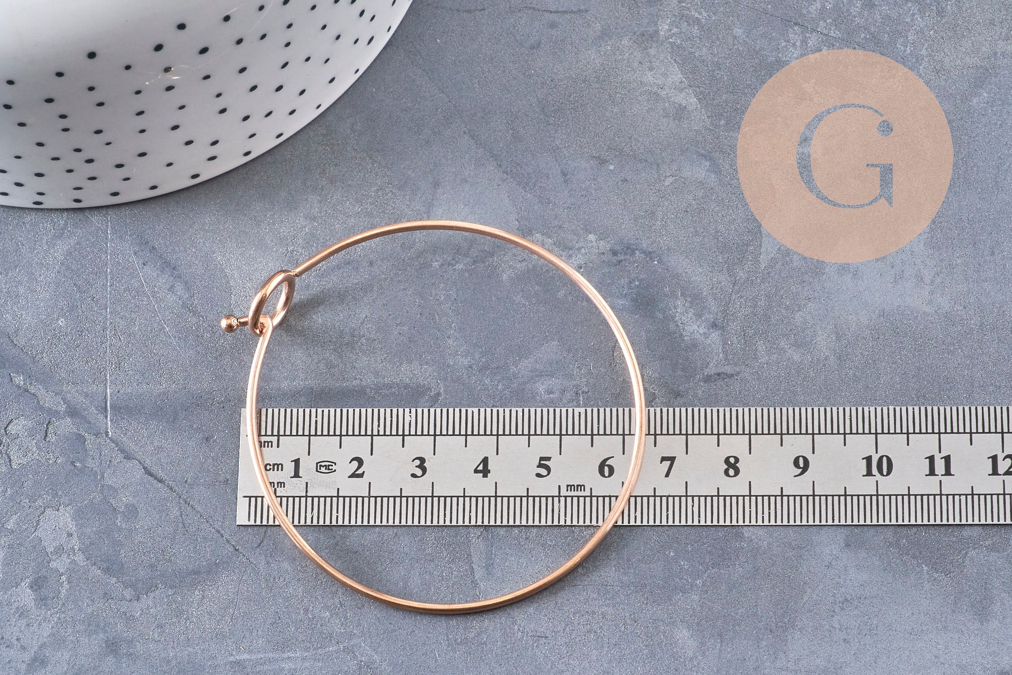 Gingerlily G11029 bracelet jonc ouvrable or rose 60mm acier