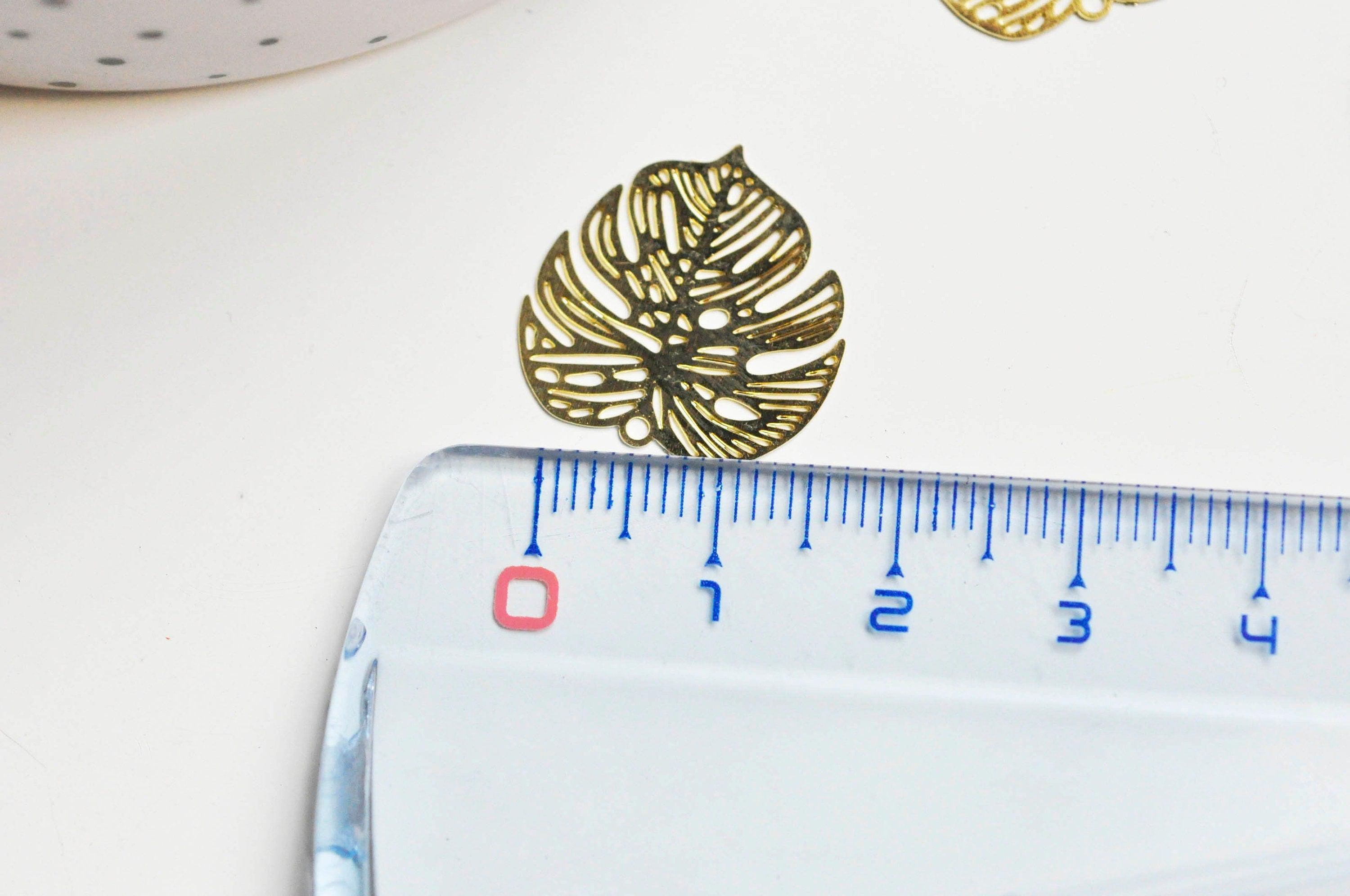 Gingerlily G3696 pendentif estampe feuille doré 18mm x2