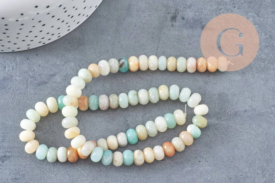 Gingerlily Perles amazonite rondelle 8x5mm fil 40cm G4716