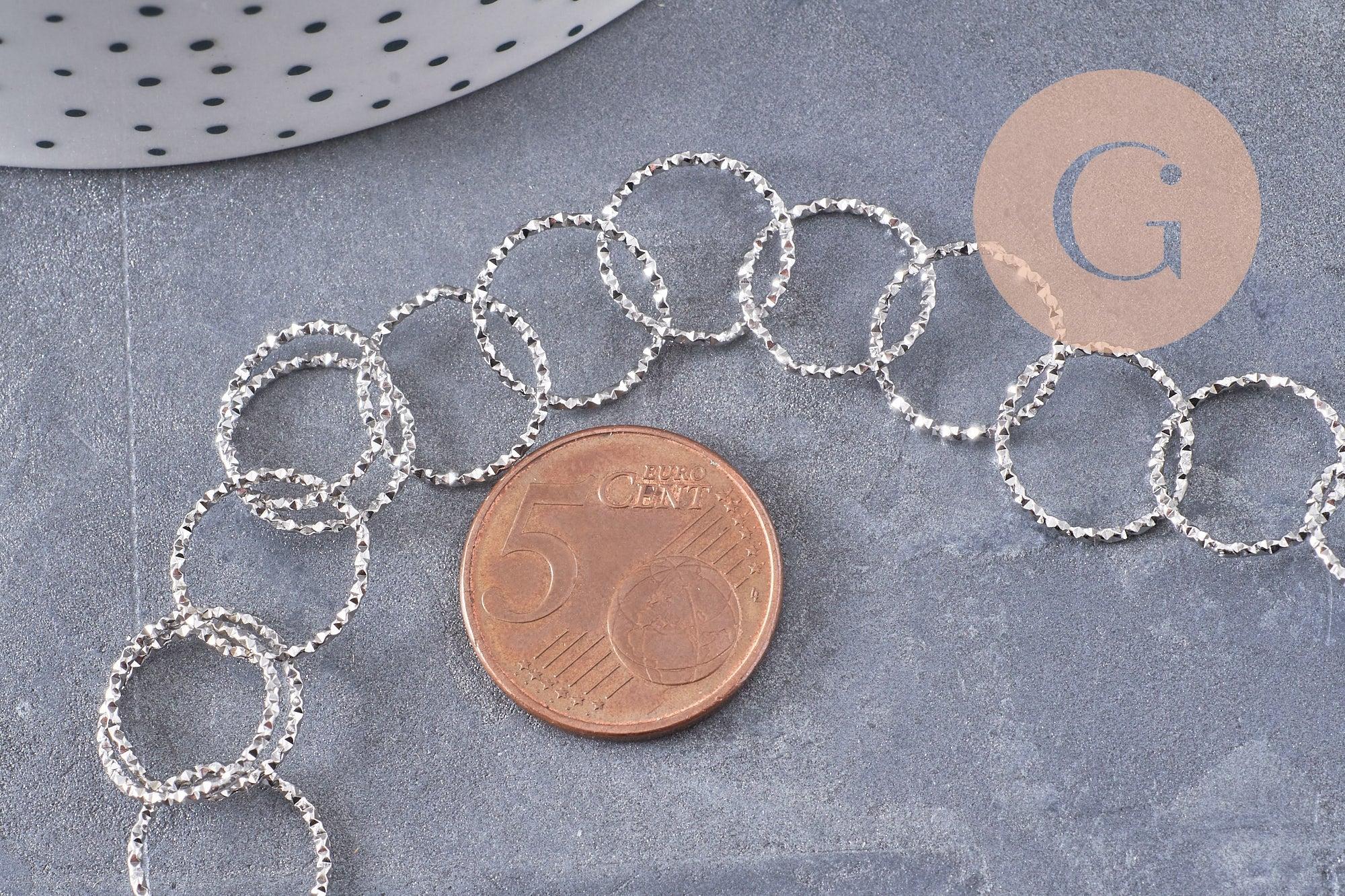 Gingerlily Perles G10066 chaîne acier platine 13mm 1 mètre
