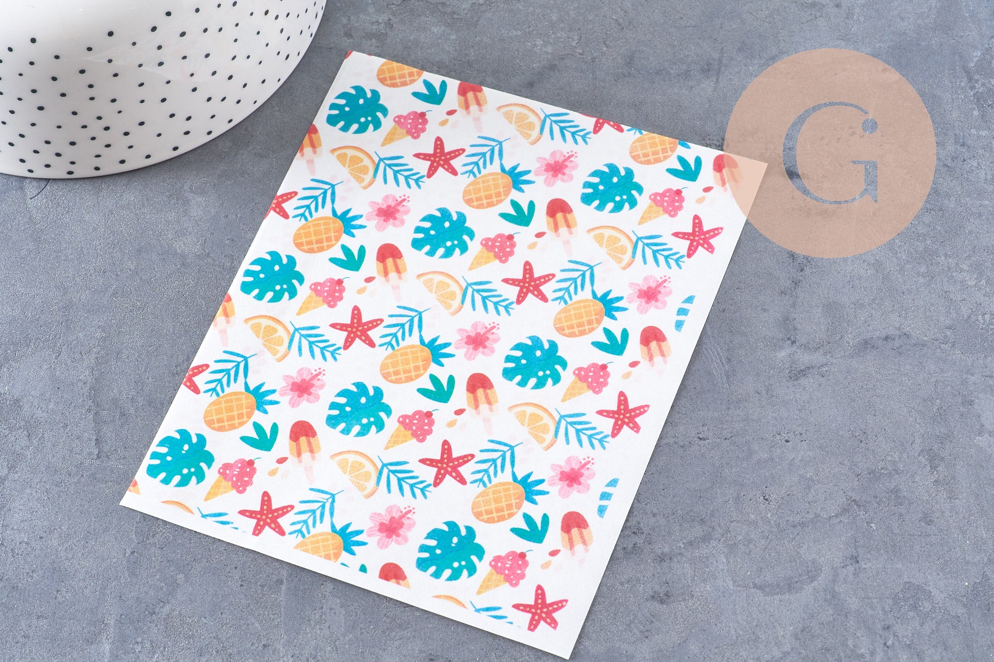 Gingerlily Pâte polymère G10769 feuille transfert vacances 14x10cm