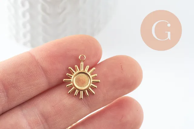 Gingerlily Pendentifs G9857 pendentif soleil doré 6 mm x2