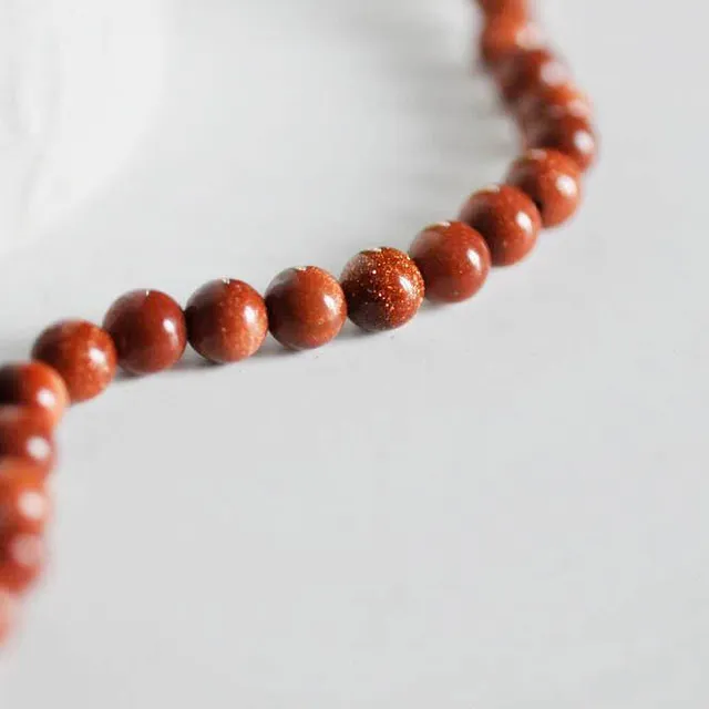 Gingerlily G3892 lot 10 perles goldstone marron 6mm