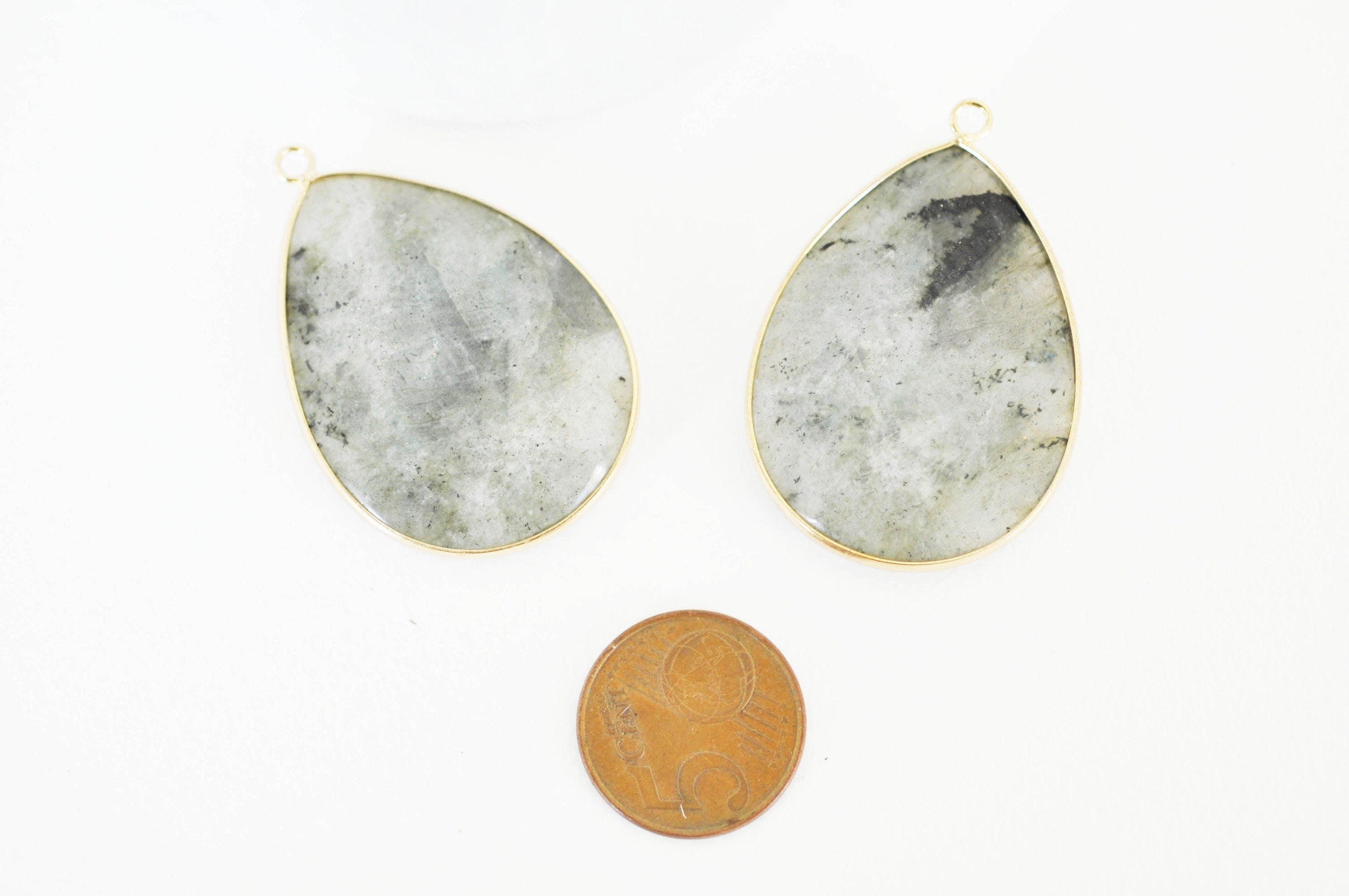Gingerlily Perles pendentif goutte labradorite 45 mm