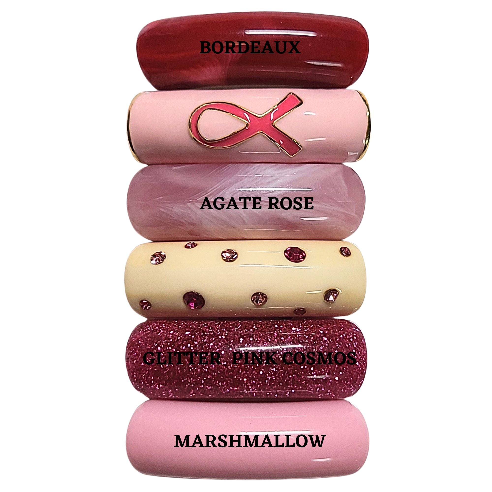 Artshop Camaieu 232 Lot 6 Tubes Incurvés 12MM Ruban Rose