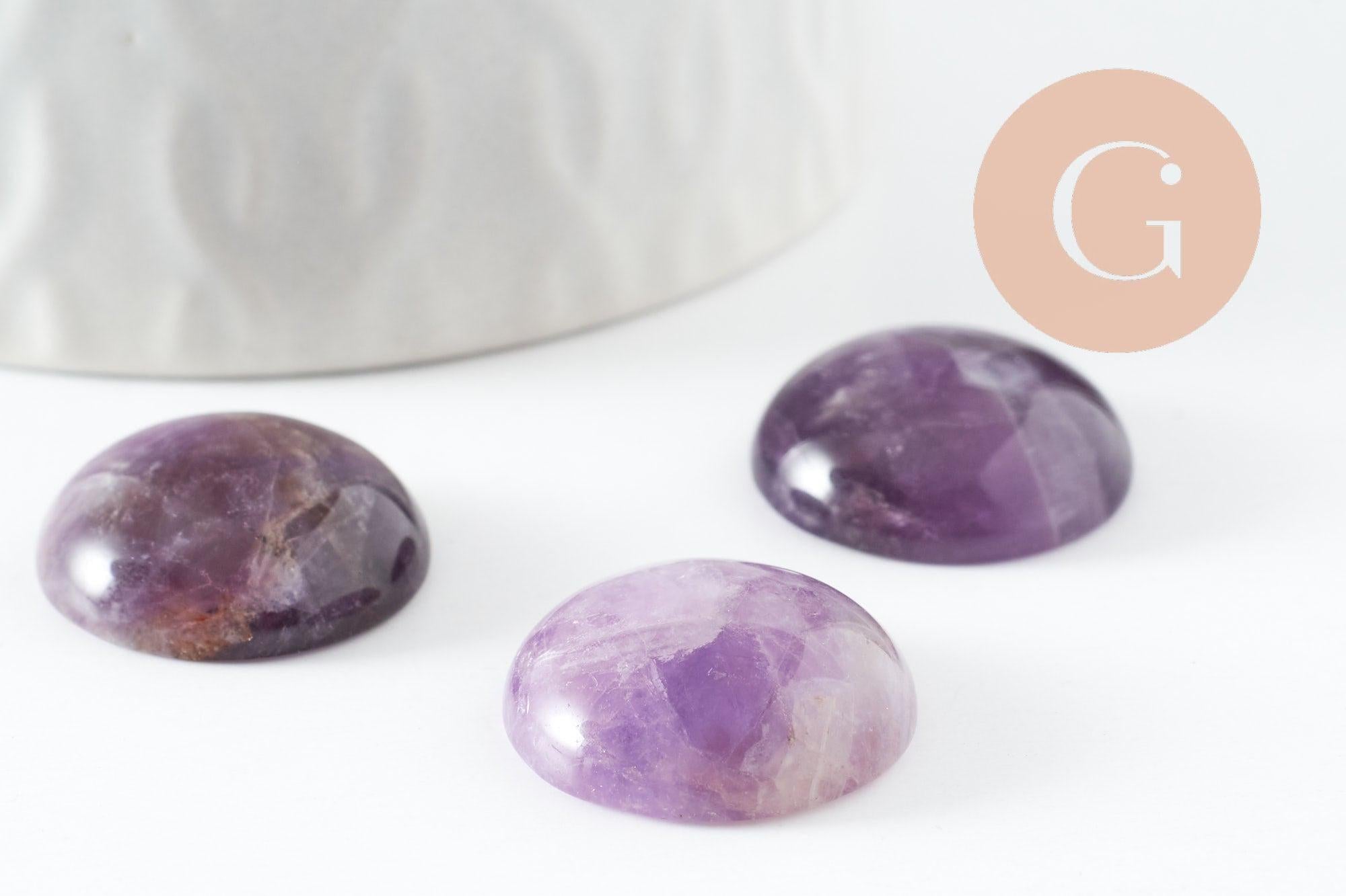 Gingerlily G9619 cabochon améthyste naturelle rond 20mm x1