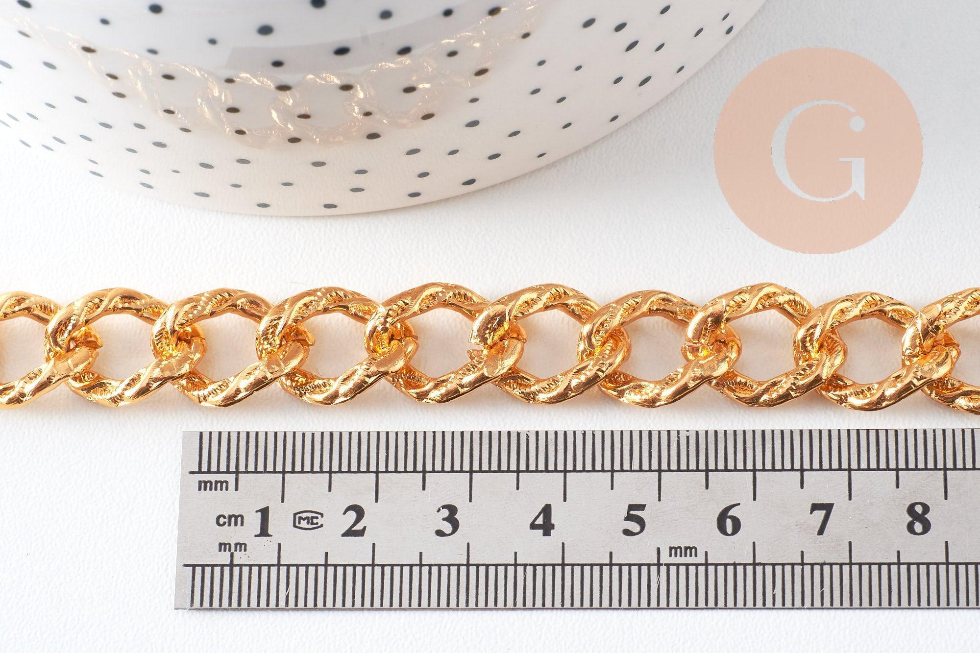 Gingerlily Chaînes Chaîne maille texturée G10594 doré 17mm 1m