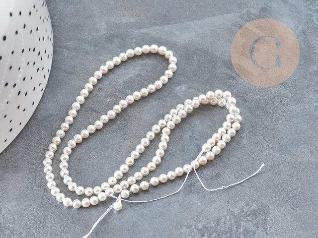 Gingerlily G9033 perles coquillage nacré blanc fil 40 cm