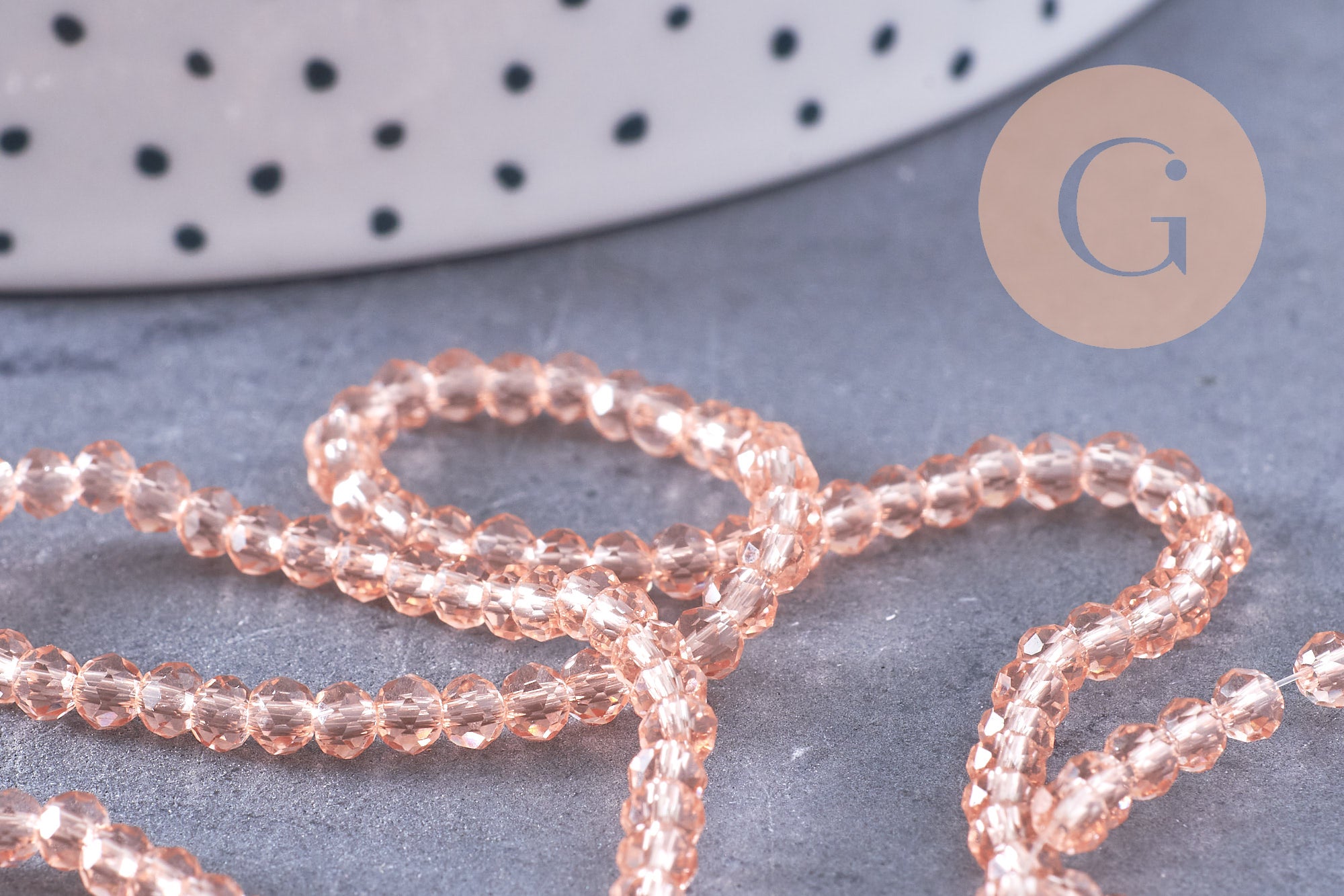 Gingerlily G10947 fil perles abacus cristal rose 2,9mm 35cm