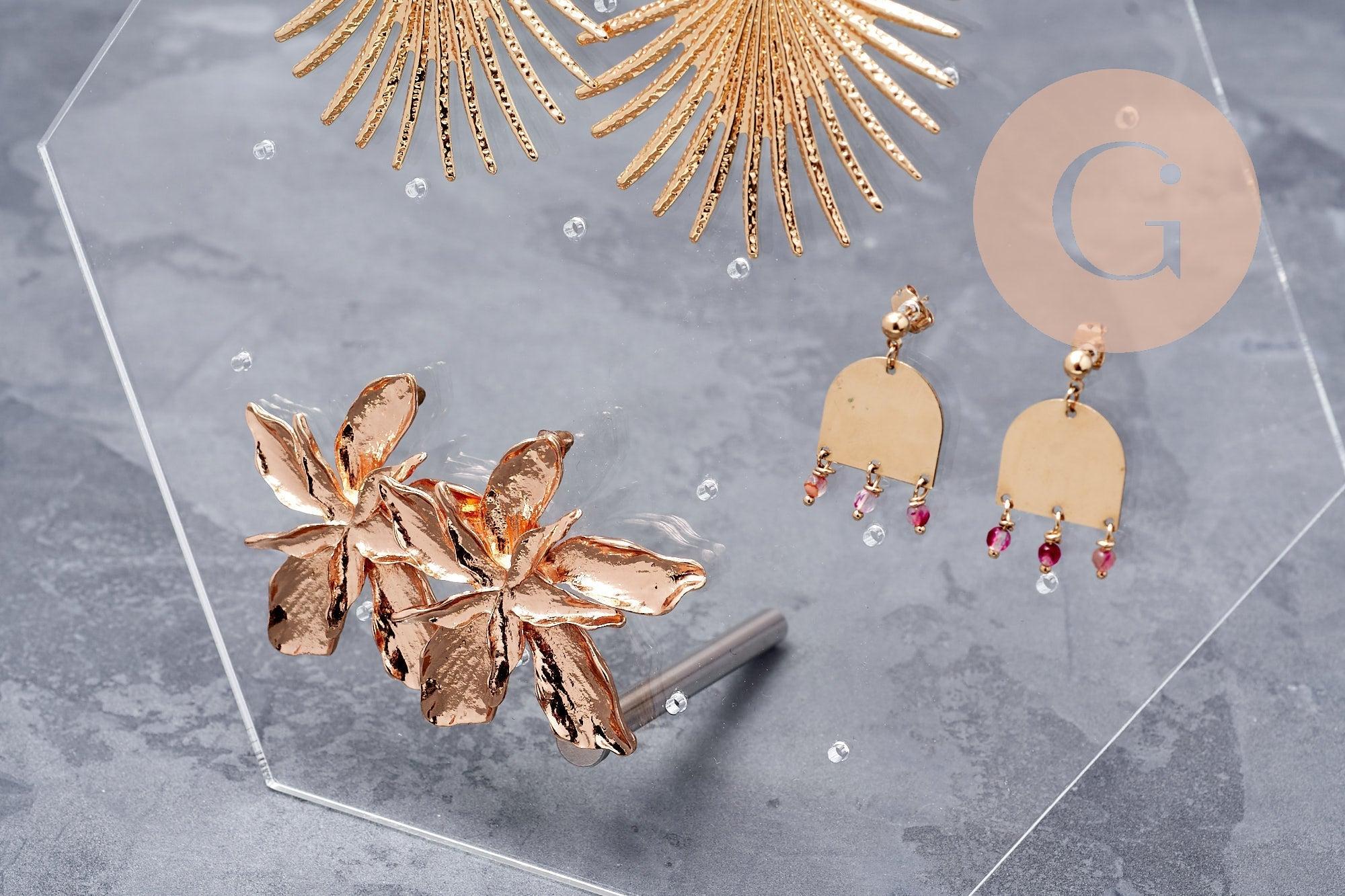 Gingerlily Perles Présentoir hexagone plexiglas boucles 20cm sans perso