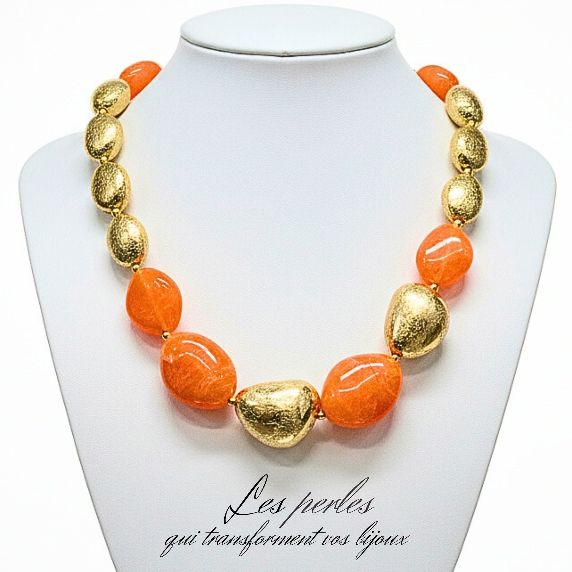 ARTSHOP Galets Tika 5 galet mandarine marbré 30MM x1