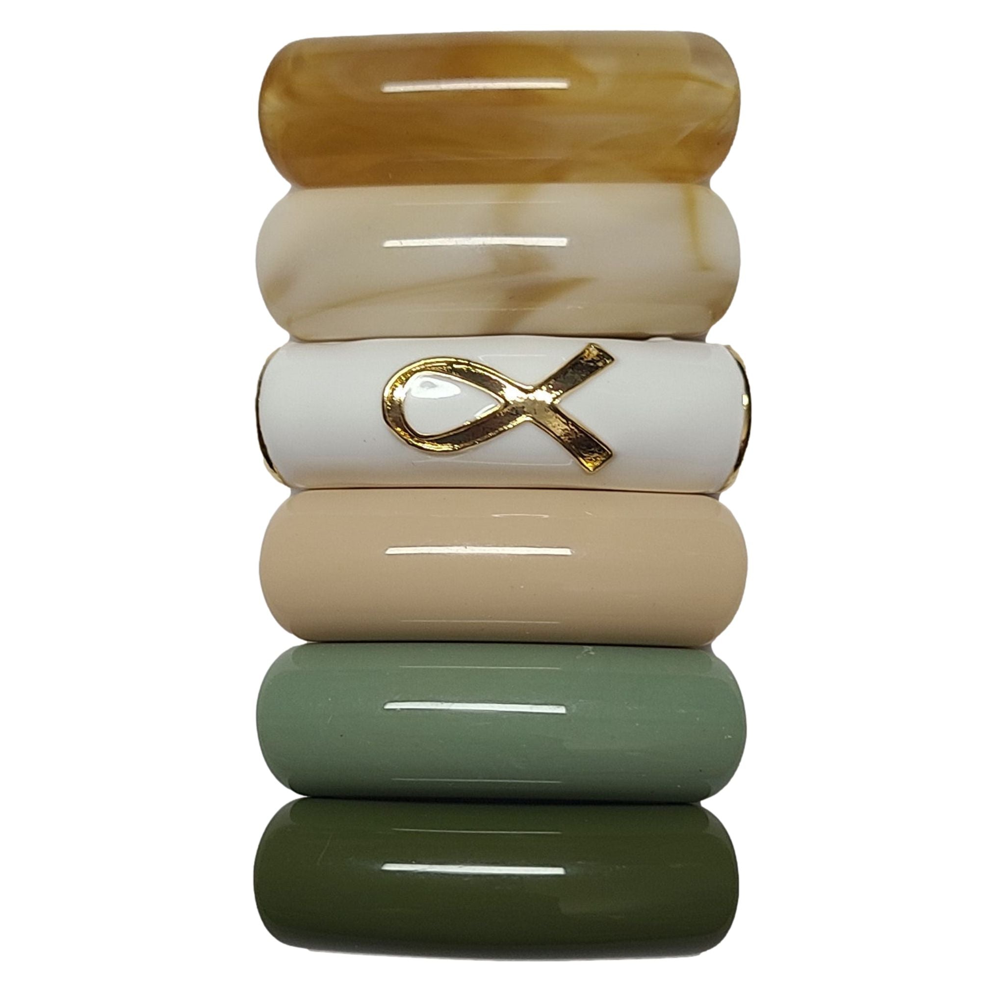 ARTSHOP Camaieux 168 lot 6 tubes incurvés beige vert 12MM