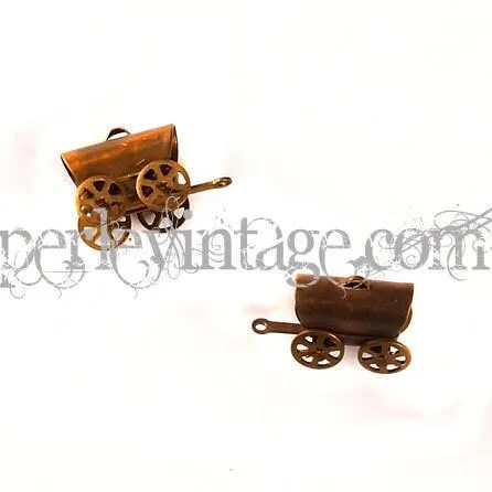 Gingerlily Perles Pendentif Chariotte Cuivre x1 western