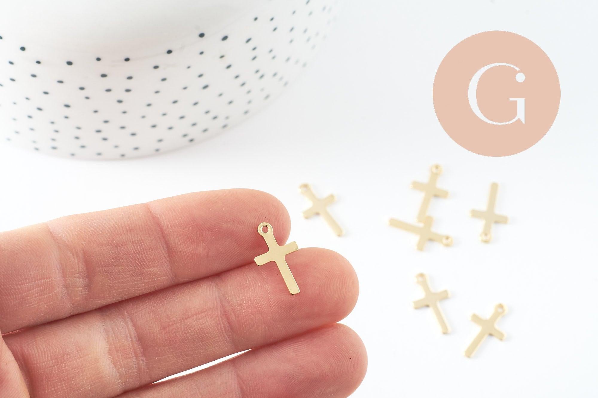 Gingerlily Pendentifs G10189 pendentif croix dorée 16.5mm x2