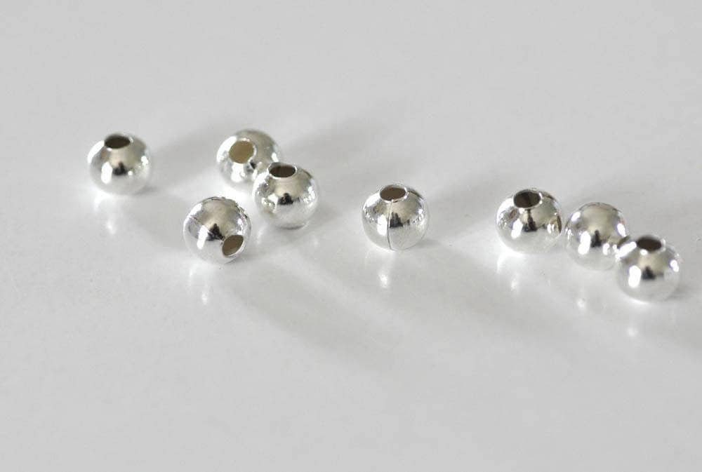 Gingerlily Perles rondes argent 10mm les 10 intercalaires métal